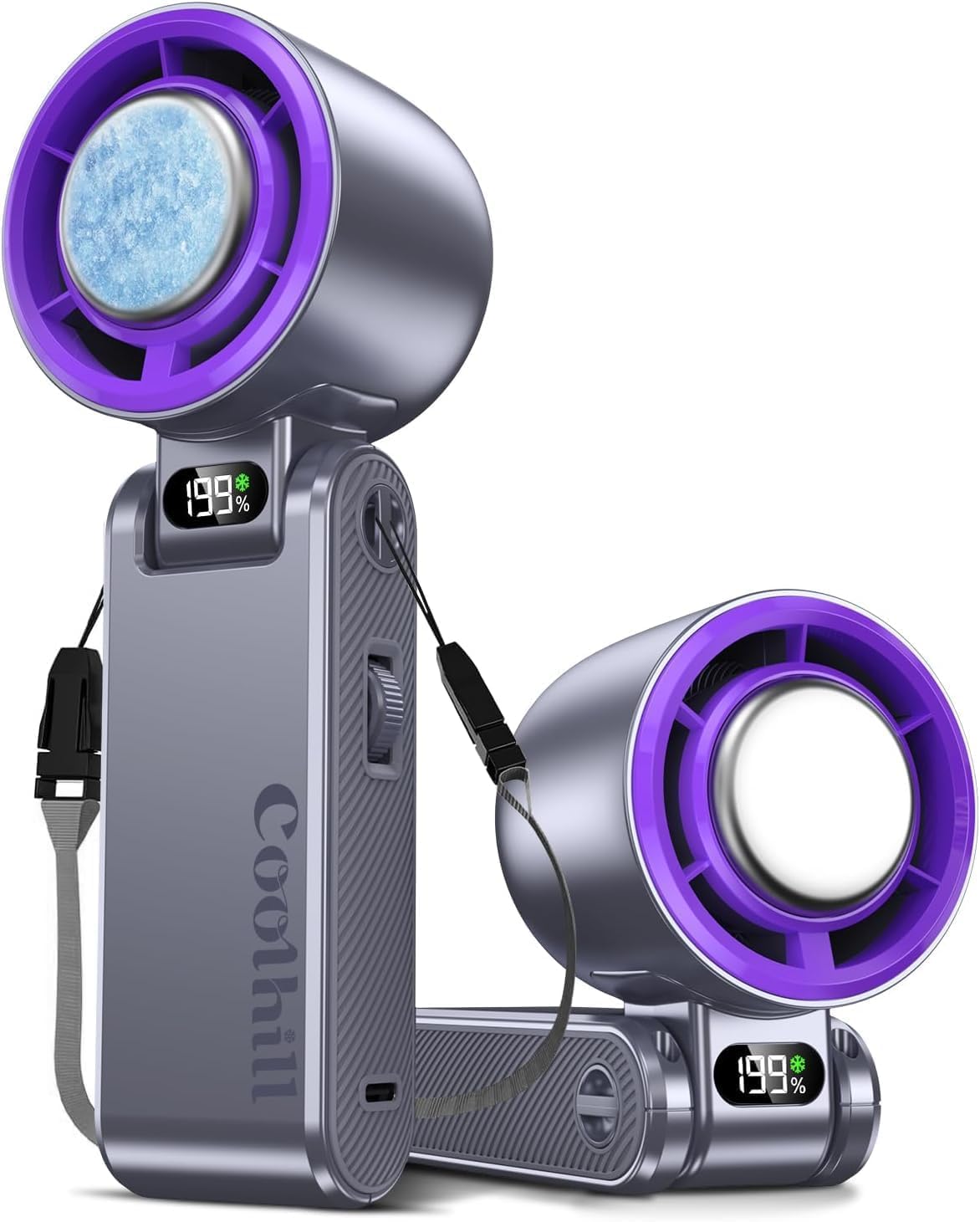 Coolhill Pro Handheld Portable fan with Turbo Cooling - Hand Held Fan Rechargeable, 1-199 Speeds, Up to 12Hrs Battery Life, Powe