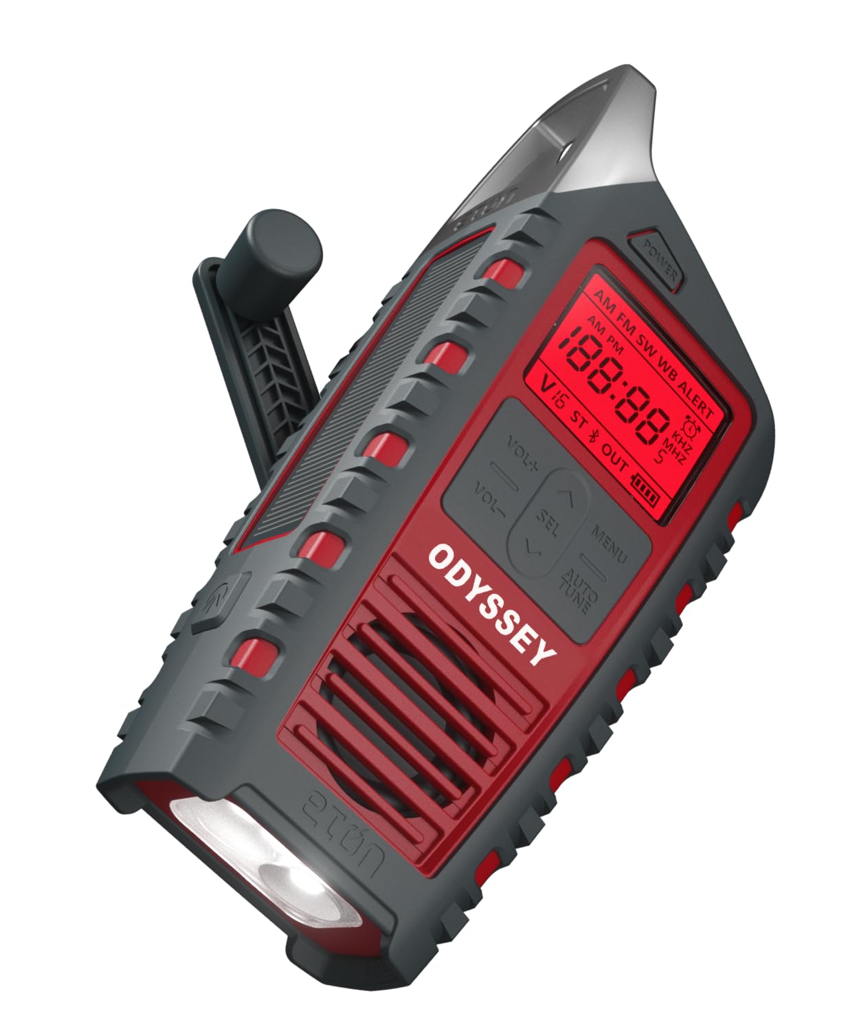 Eton Adventure Series Odyssey MultiPowered AllBand Radio (AM/FM/NOAA/Shortwave) with Bluetooth, Solar Powered, Battery Powere