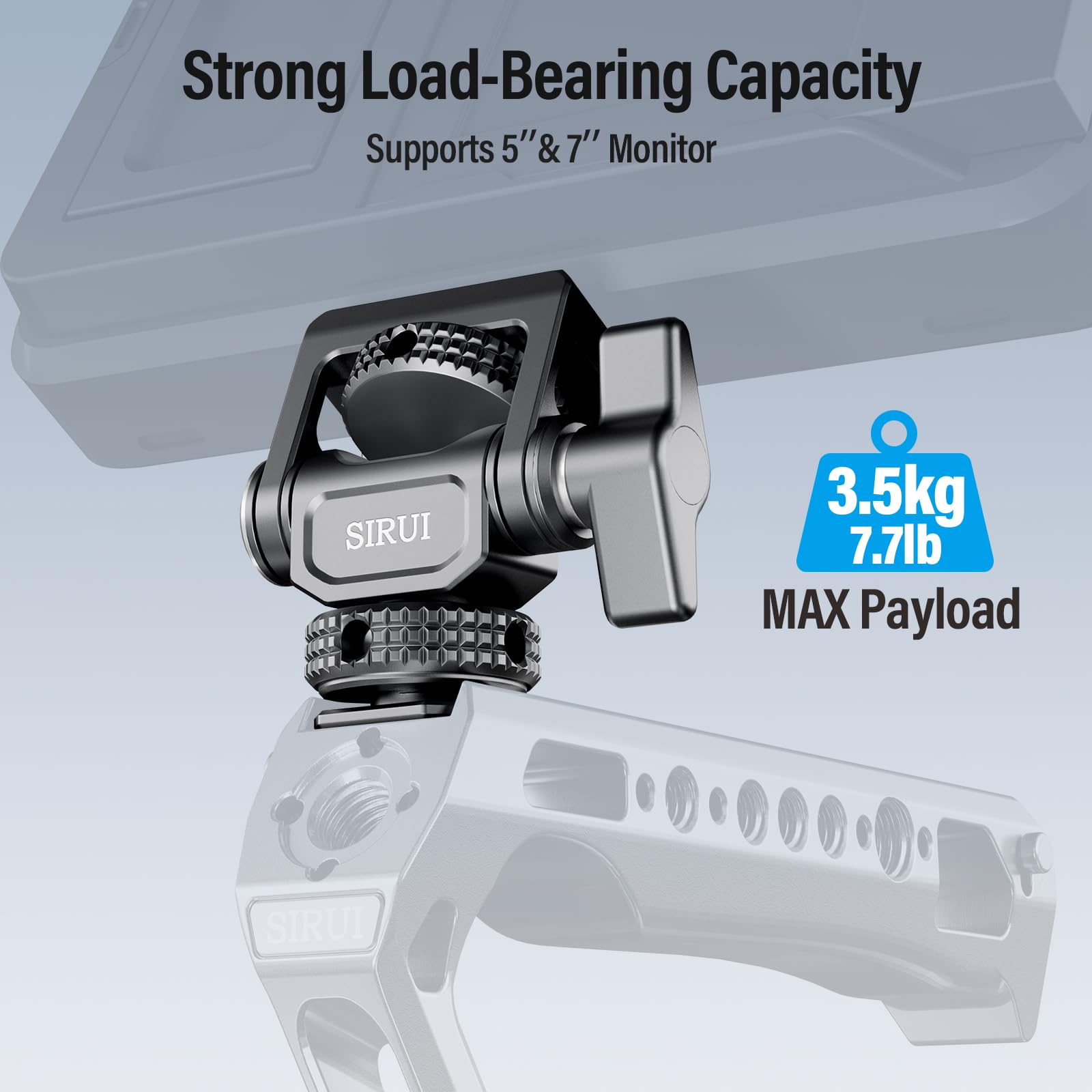 Sirui Camera Monitor Mount With Cold Shoe, Swivel 360And Tilt 180Adjustable Dslr Field Monitor Mount, Compatible With 5'' And 7'