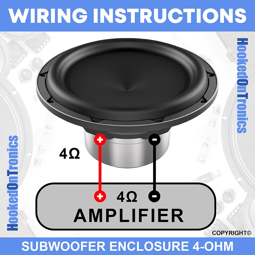 Kicker Subwoofer And Amp Package Of 3 Items   10'' Comp Vented 300 Watt Single Sub Enclosure, Ds18 Class D 2 Channel Amplifier,