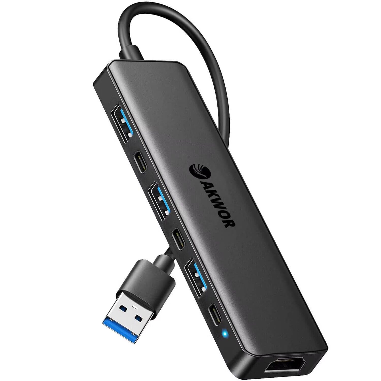 Usb 3.0 To Hdmi Adapter, Usb 3.0 Hub With Hdmi 1080P, Usb 3.0, Usb 2.0, Usb C Data & Power Ports, Usb Docking Station Extender For Monitor, Pc, Laptop, Desktop Support Windows 7/8/10/11 & Mac Os