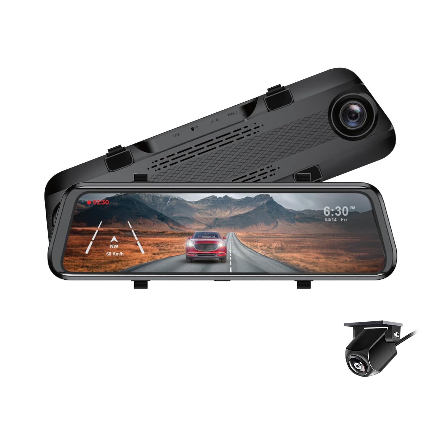 Mirror Dash Cam W/Backup Cam