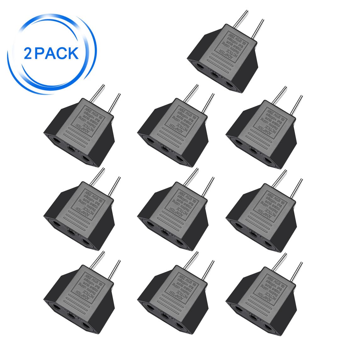 Jorindo(Black 10Pcs) Usa Plug To Eu Socket
