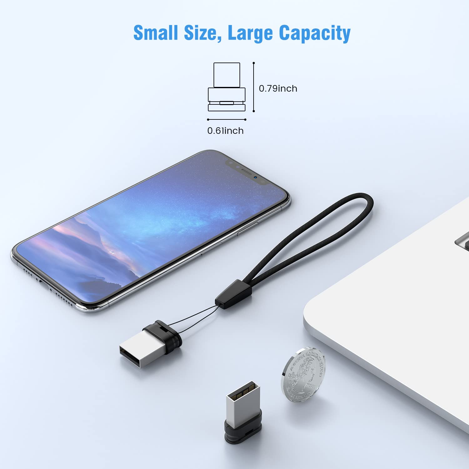 K&Zz 16Gb Mini Flash Drive 10 Pack 16G Small Usb Drive With Lanyard Low Profile Usb 2.0 Flash Drive 16 Gb Tiny Thumb Drive Memory Stick (16Gb, Black)