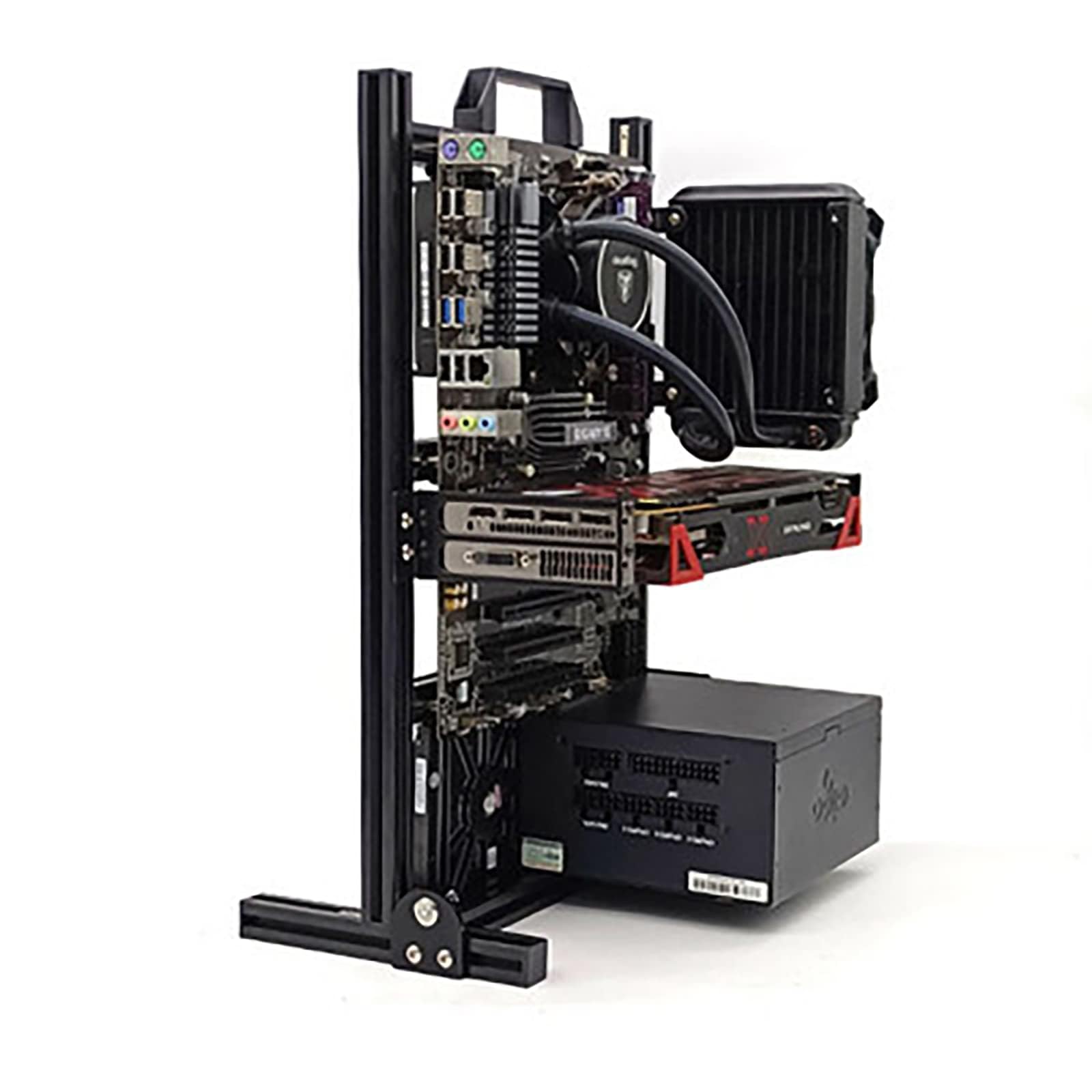 Atx Matx Itx Pc Test Bench Motherboard Stand Open Frame Air Pc Case Test Bench Vertical Water Cooling Aluminum Support Vertical
