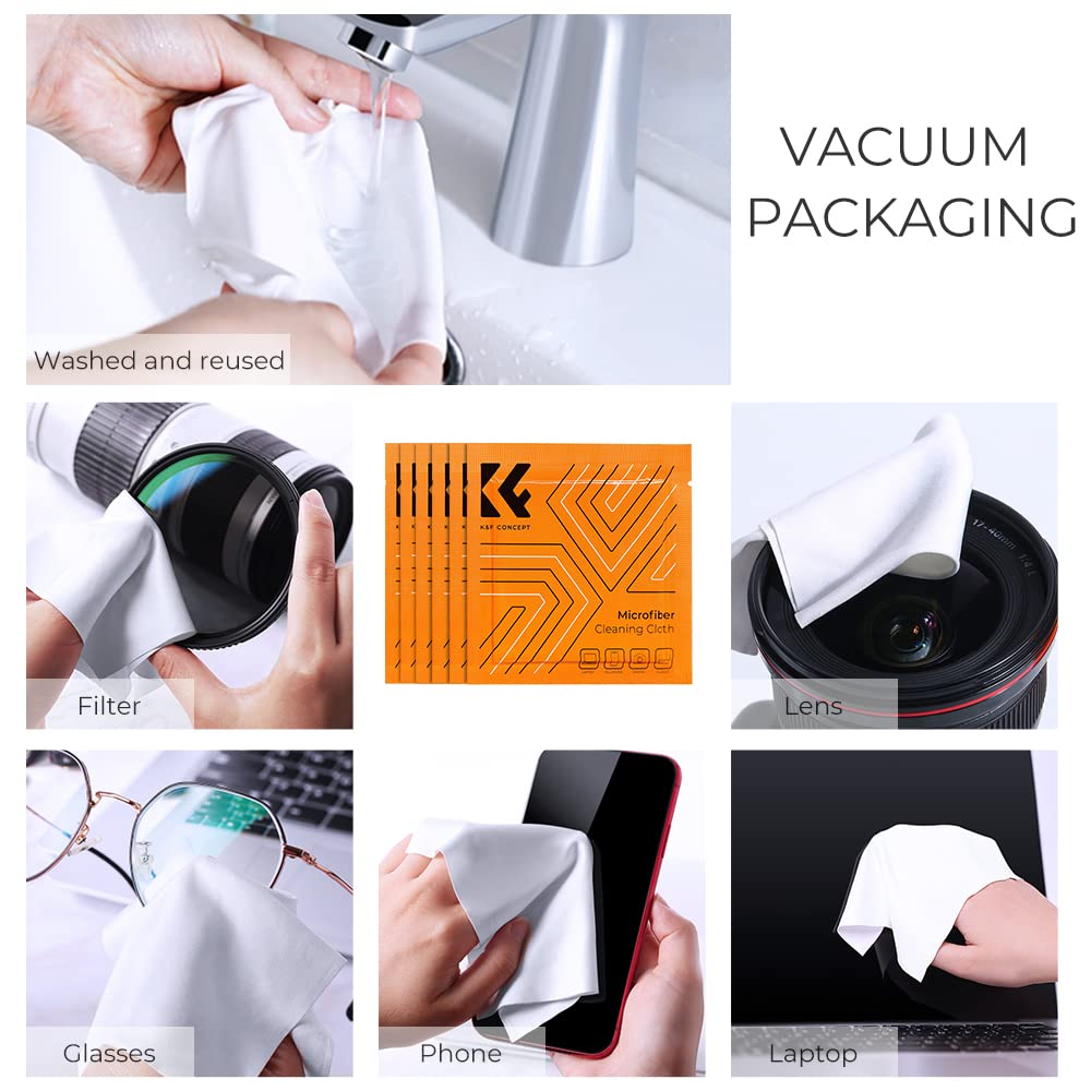 K&F Concept Professional Lens Cleaning Kit For Dslr & Mirrorless Cameras With Aps C/Full Frame Sensor Cleaning Swabs/Lens Cleaner/Gloves/Camera Blower/Lens Pen Brush/Microfiber Cloths/Carrying Case