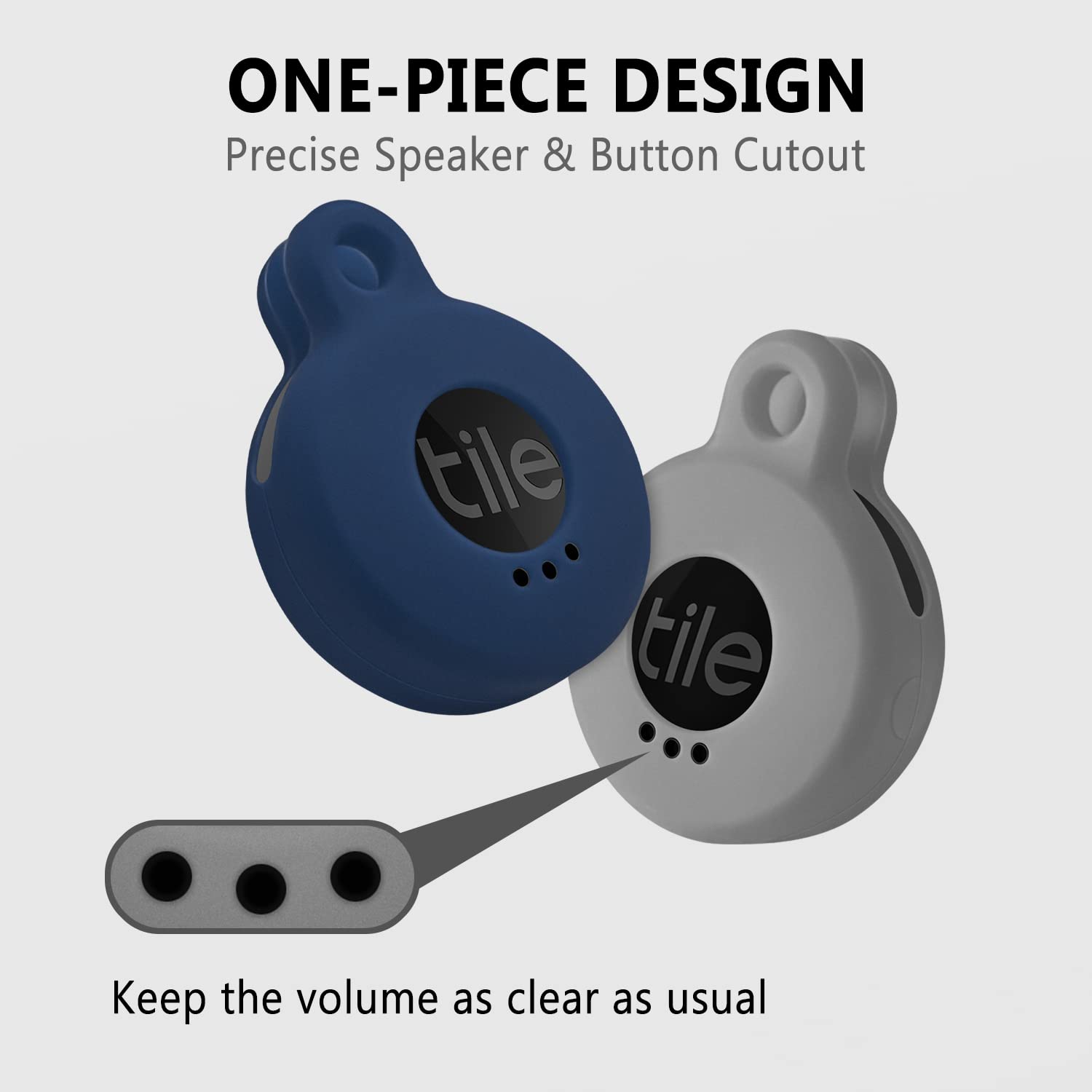 Geiomoo Silicone Cover Compatible With Tile Sticker 2022, Protective Case With Carabiner (2 Pack Navy Blue+Oatmeal)