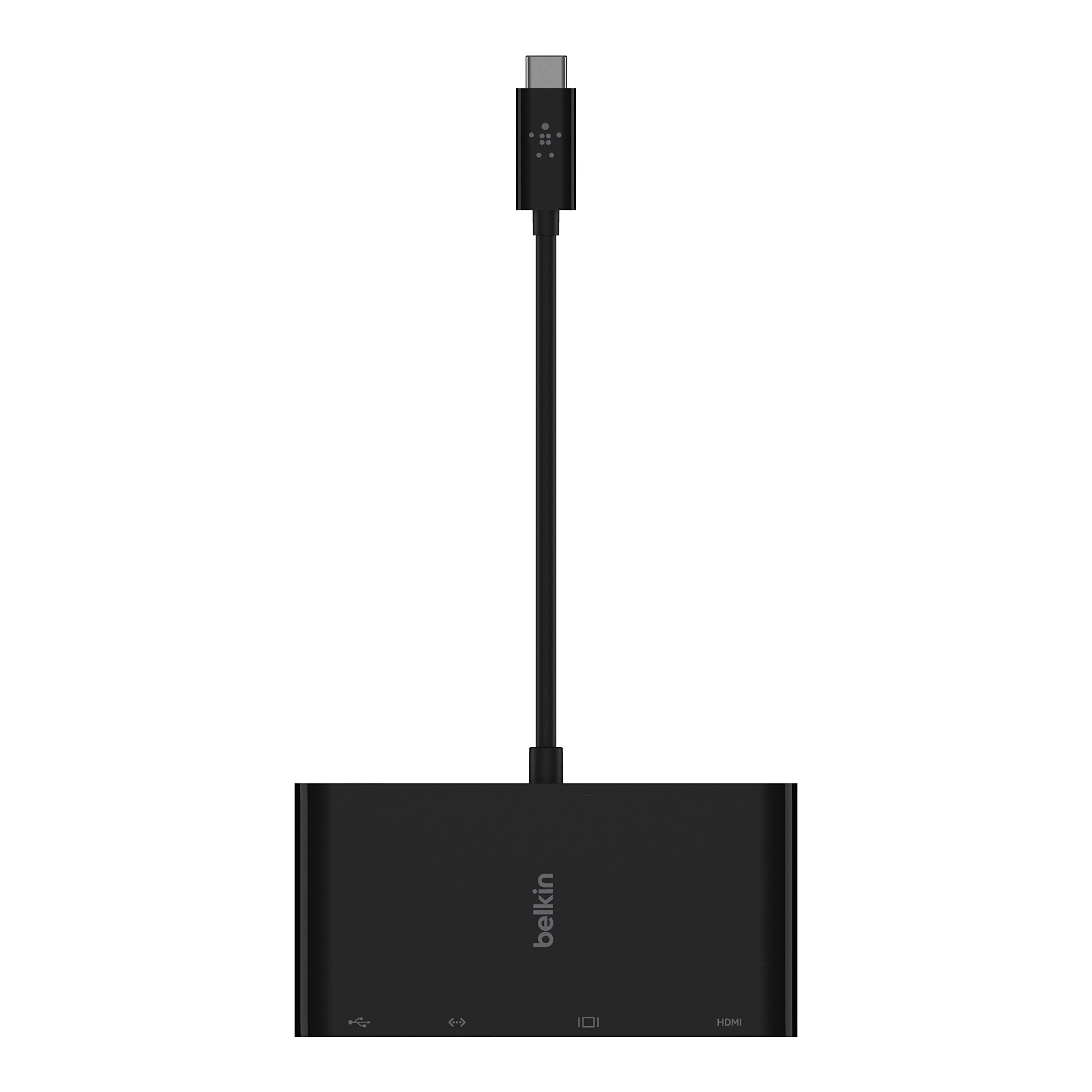 Belkin Usb C Multimedia Adapter (Usb C Hub W Vga 4K Hdmi Usb 3.0 Ethernet Ports) For Macbook Pro Ipad Pro Surface Pro Chromebook