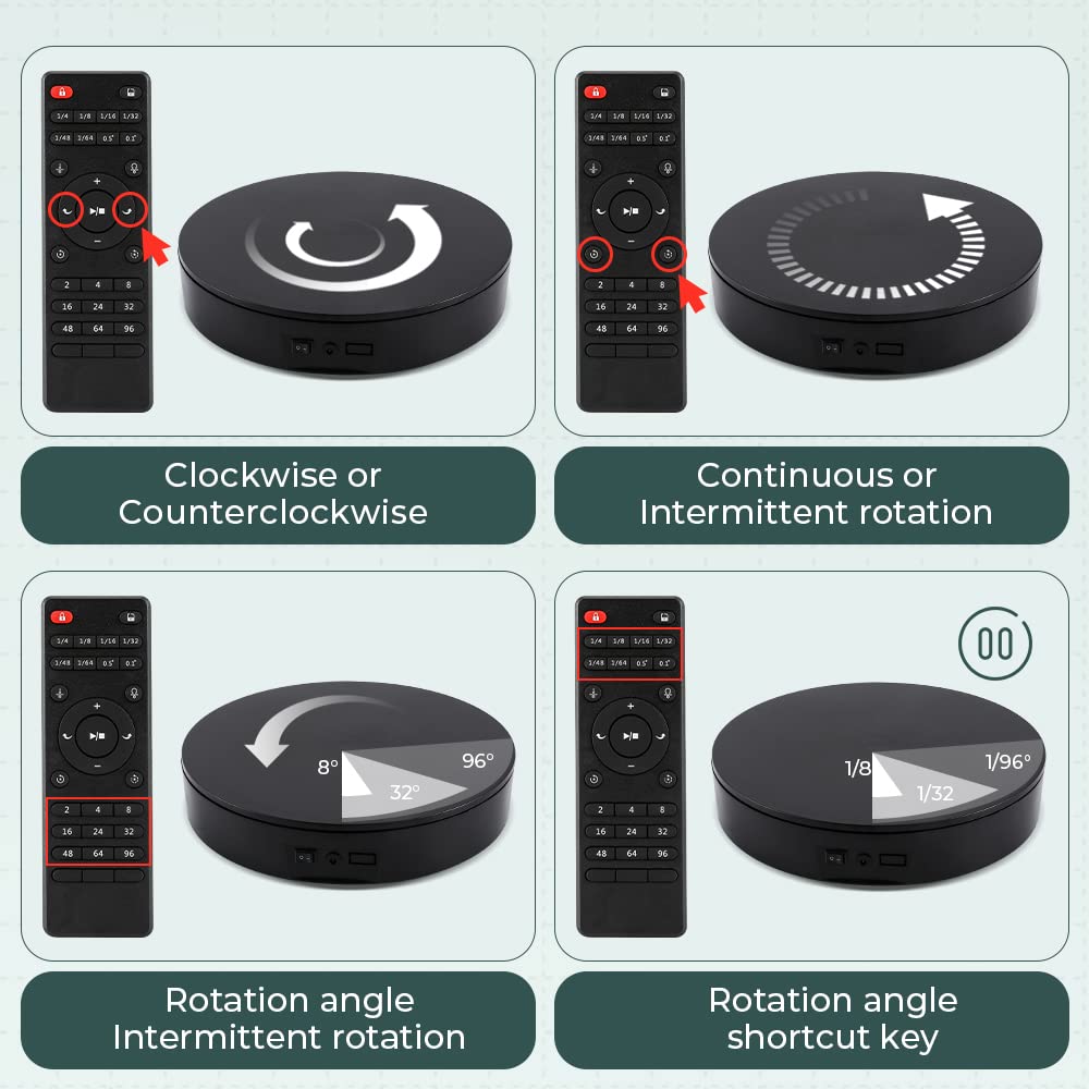 Flyrivergo Photography Turntable 13.7Inch/110Lb, Motorized Rotating Display Stand With Remote Control, 360 Degree Large Display