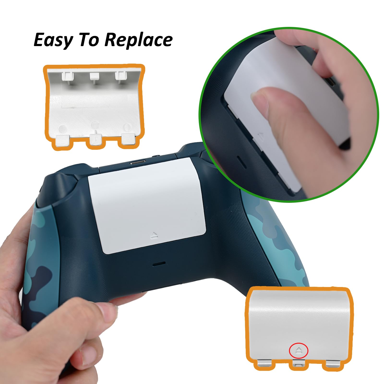 4 Pcs Battery Back Cover For Xbox Series X/S Controller[Not For Xbox One & One X/S],Battery Back Shell Covers,Replacement Batter