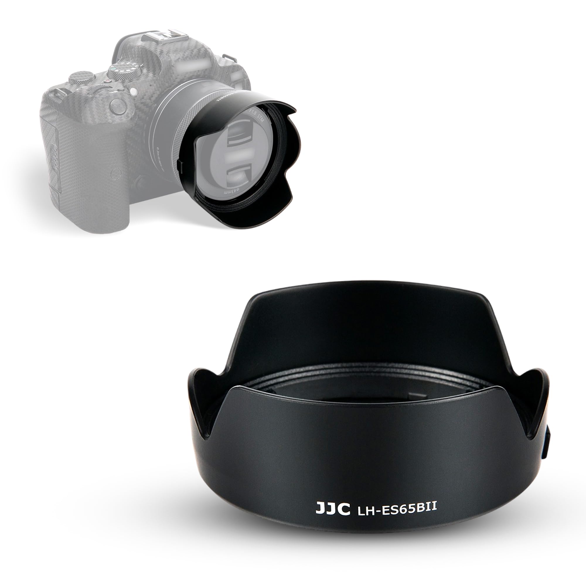 Rf 50Mm Lens Hood Shade For Canon Rf 50Mm F/1.8 Stm Lens Replaces Canon Es 65B Hood With Tulip Flower Design On Canon Eos R100 R