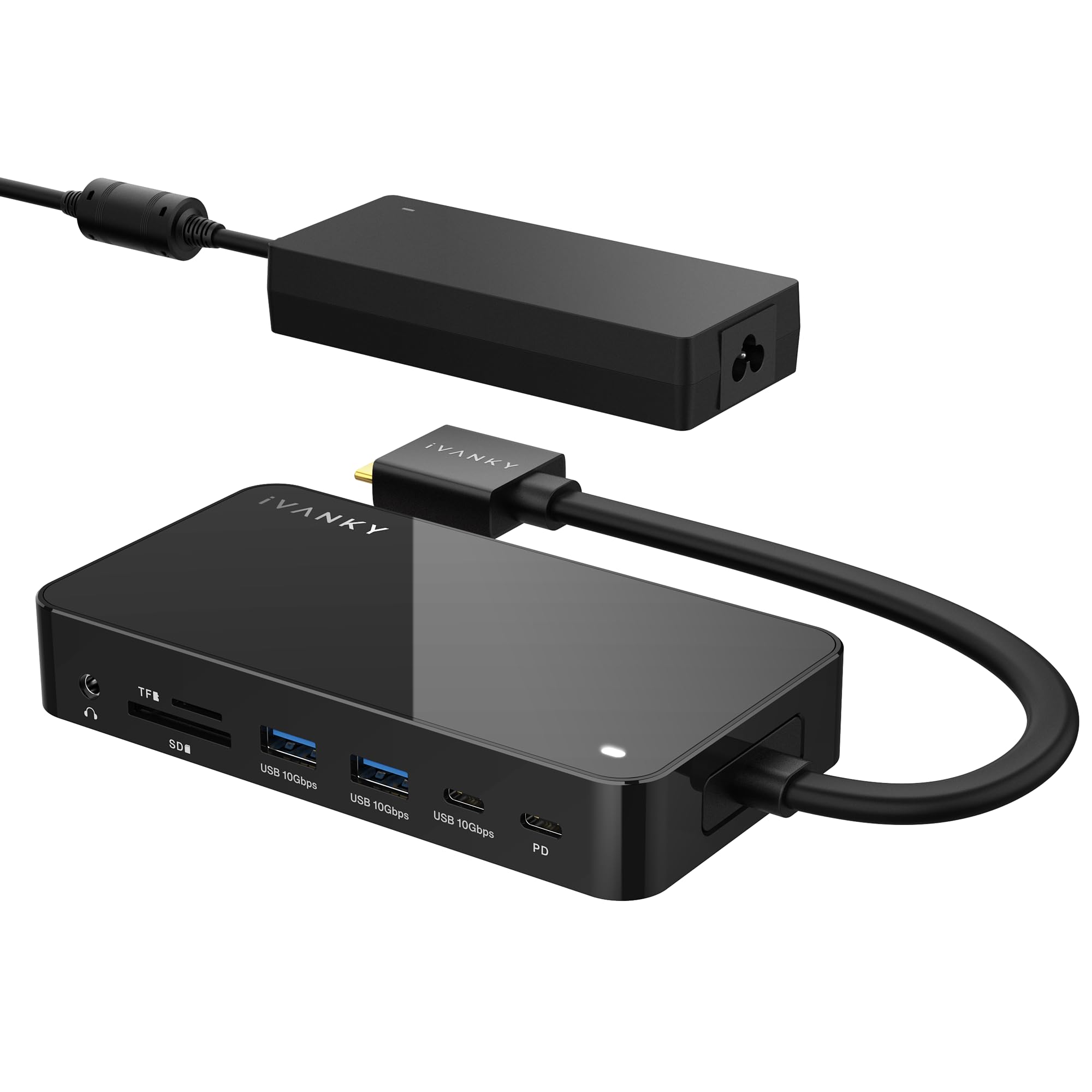 Macbook Pro Docking Station With 180W Power Adapter, Ivanky 12 In 2 Dual 4K@60Hz Usb C Docking Station For Macbook Pro/Air Thund