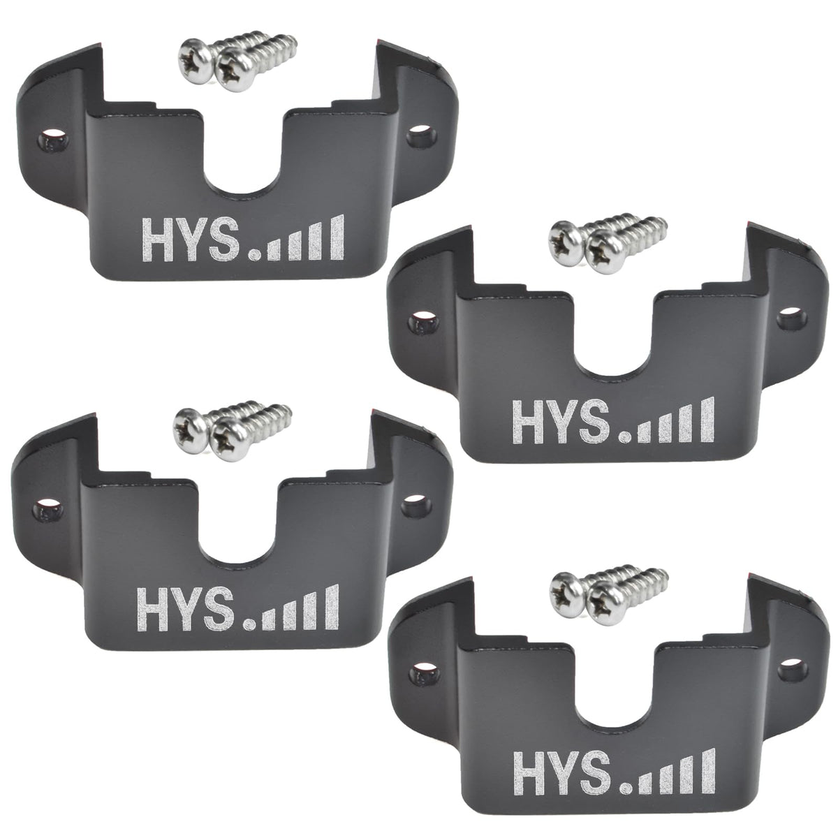 Hys Universal Ham Cb Radio/All Ht�S Microphone Hanger With Belt Clip/Universal Round Knob, Walkie Talkies/Marine Radio Back Belt Clip Holder Mount For Anytone Midland Icom Kenwood Yaesu (Black 4Pcs)