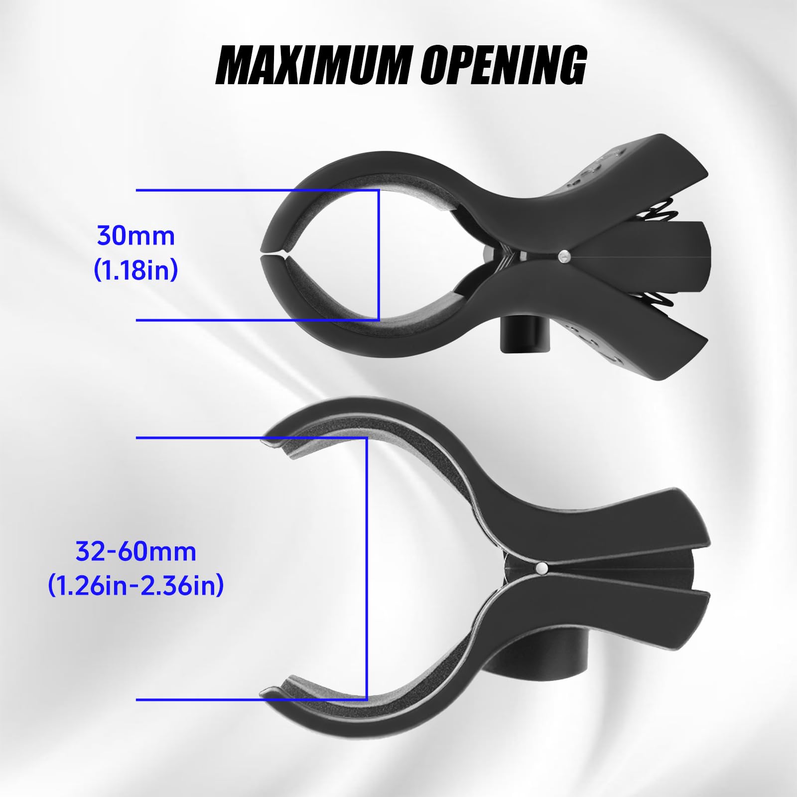 Micfuns 2 Pcs Upgraded Microphone Clip, Adjustable Mic Holder For Microphones With Outer Diameter Between 32Mm And 60Mm (2)