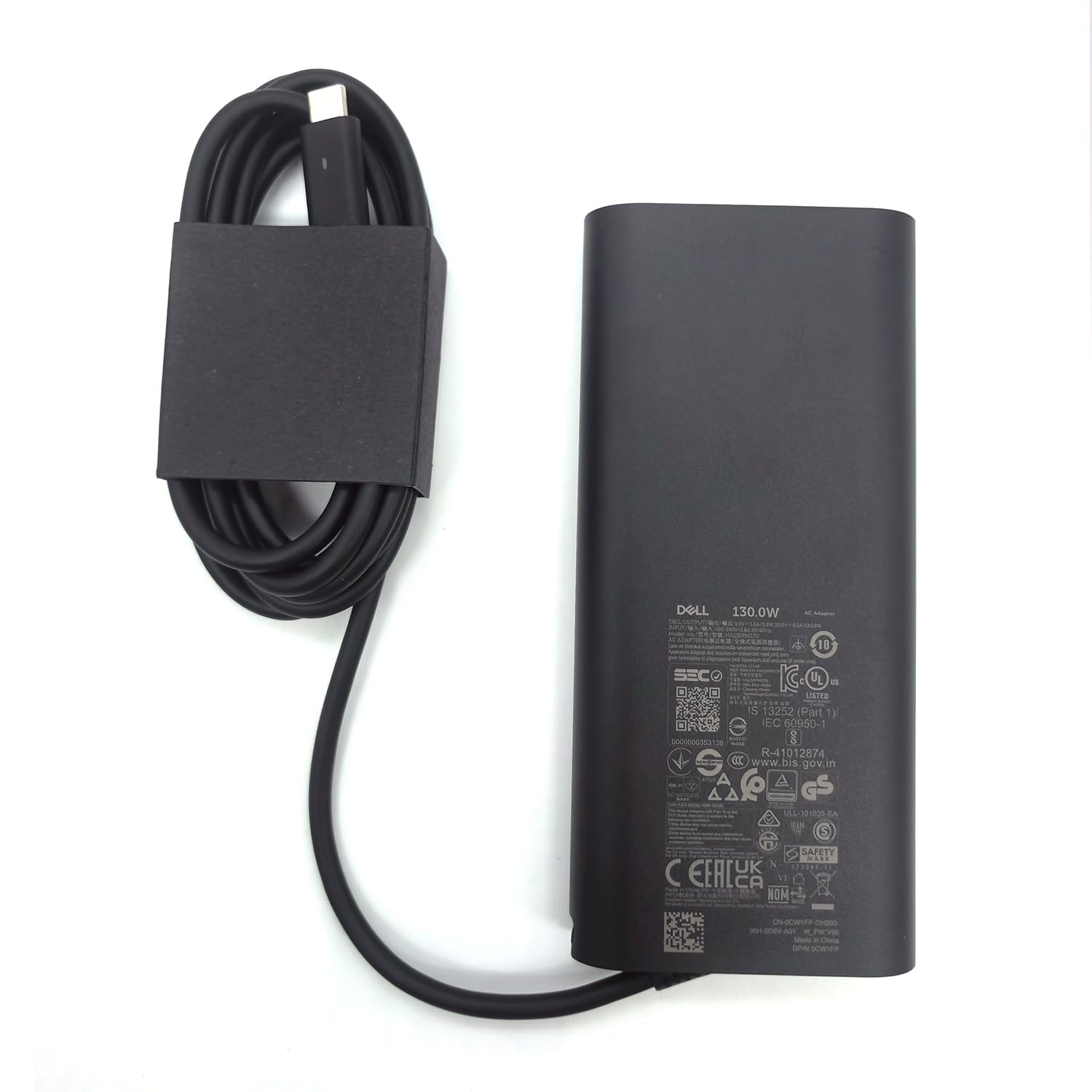 Dell Laptop Charger Gan 130W Usb C Type C Ac Adapter,Xps 15 9520 9530 Xps 17 9720 9730 Ac Charger, Black, Ha130Pm170
