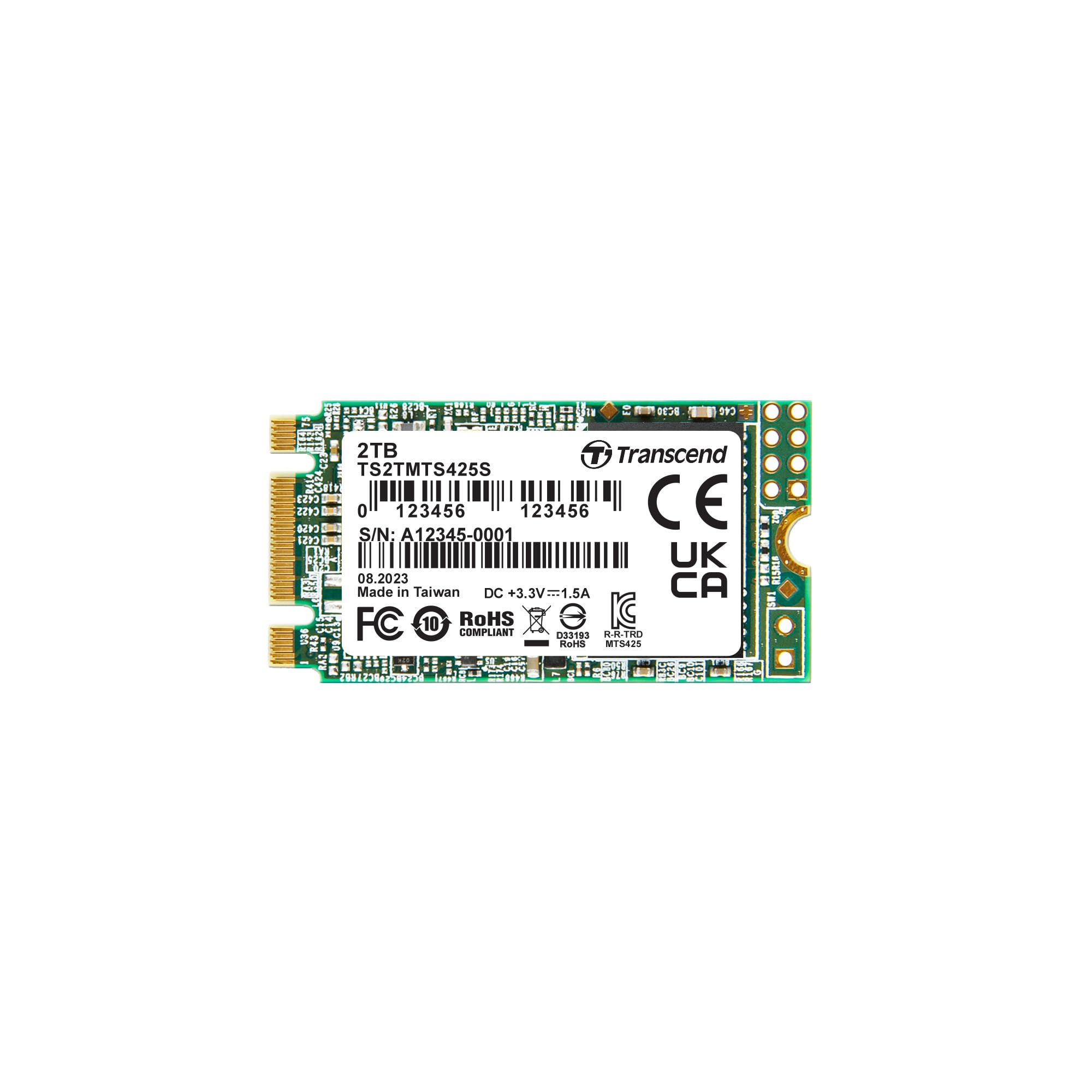 Transcend SSD TS2TMTS425S 2TB M.2 2242 SATA3 B+M Key TLC SSD Retail