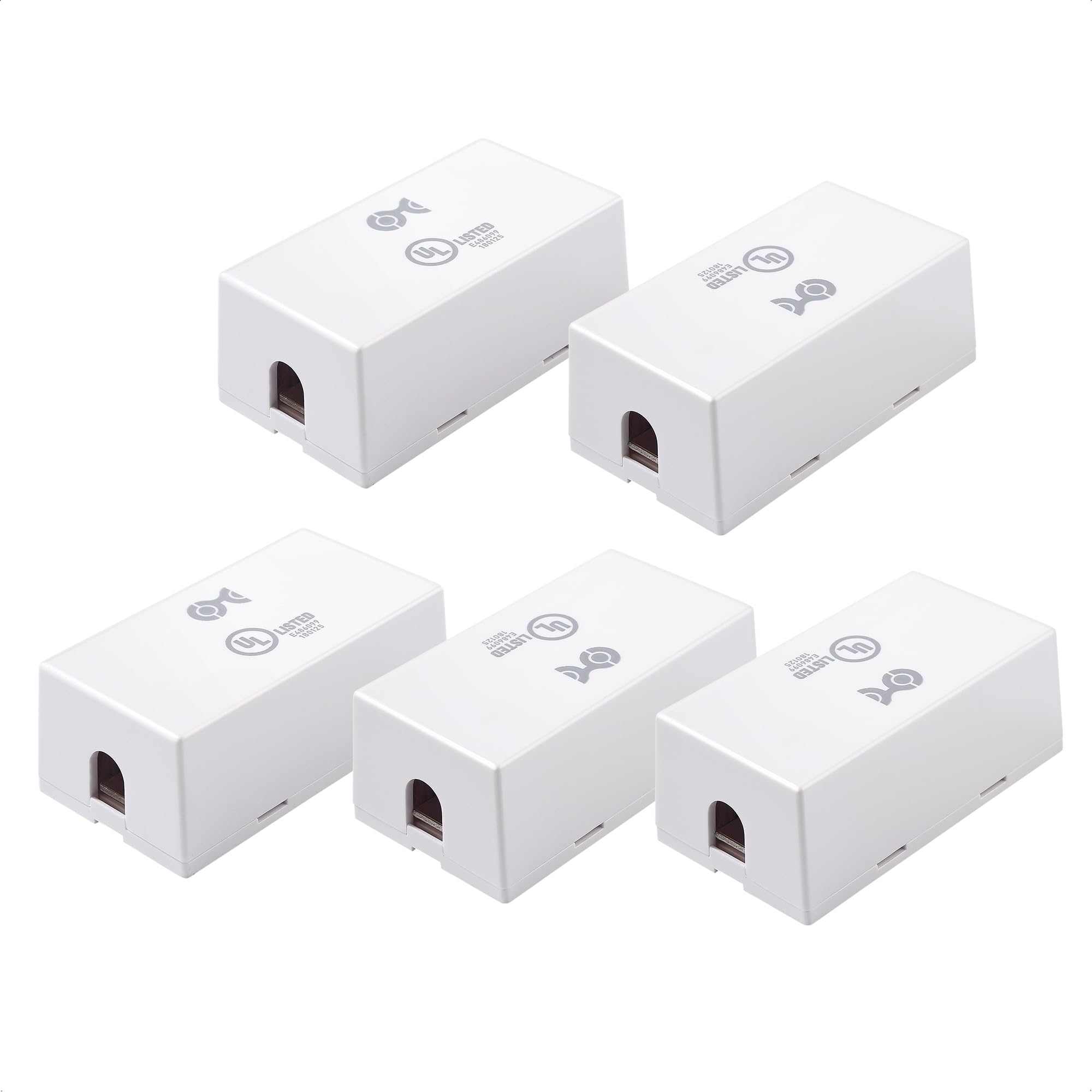 Cable Matters 5 Pack Cat 6 Splice, Cat 6 Ethernet Junction Box (Cat 6 Junction Box/Ethernet Splice) in White