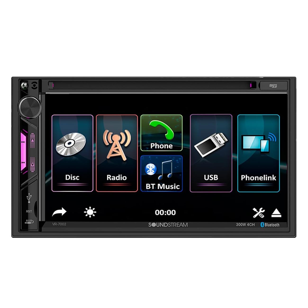 Soundstream Vr 7002 2 Din 7' Dvd/Cd Multimedia Headunit Dvd, Usb & Aux Inputs For Media Playback With Bluetooth Phone Calling & Audio Streaming