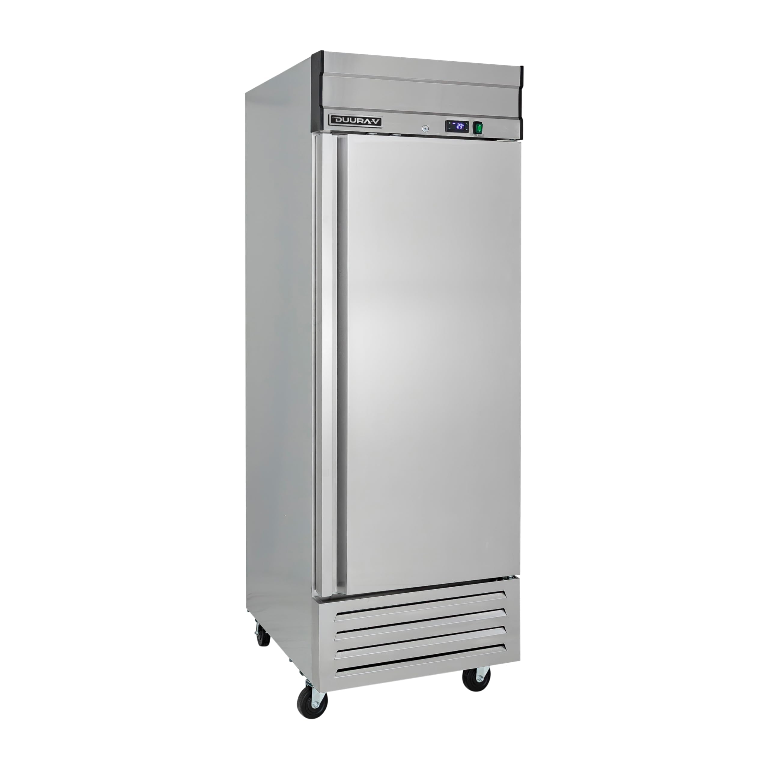 DUURA-V 1 Commercial Solid 1 Door Reach-In Refrigerator, Bottom Mount with 3 Adjustable Wire Shelves, 27 W, 19 cu.ft., Stainless
