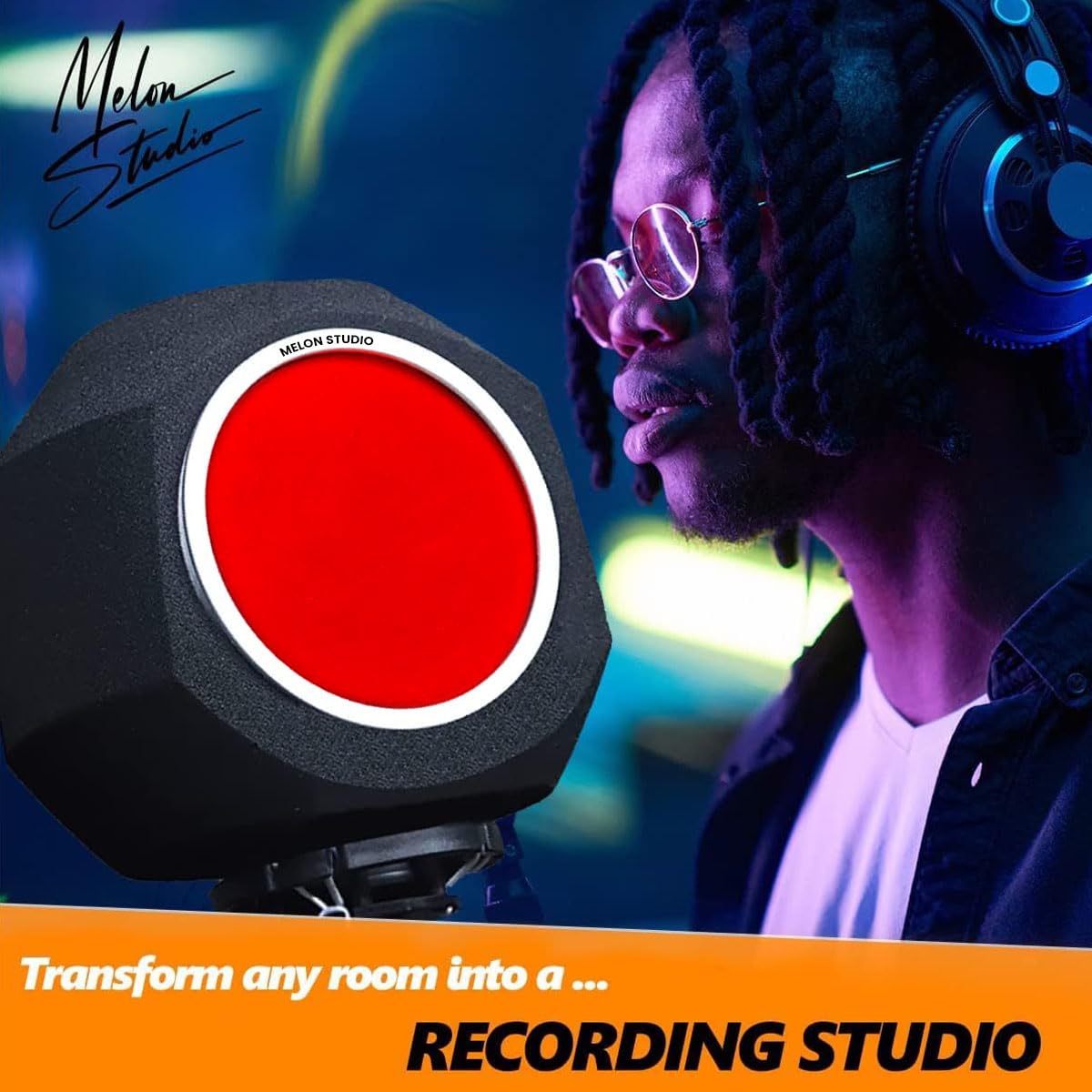 Melon Studio Microphone windscreen Pop Filter for Mic, Vocal Isolation ...
