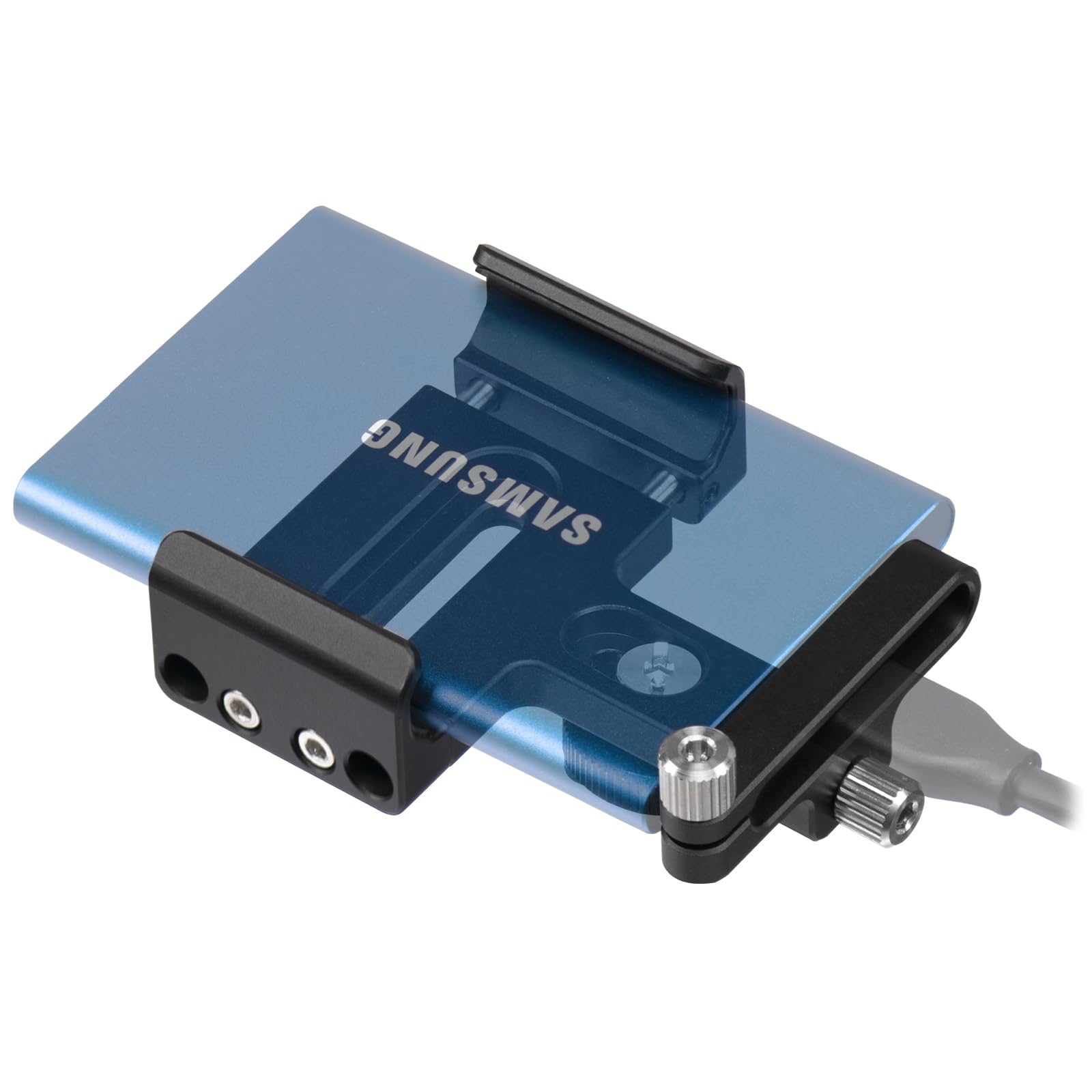 Fanaue Ssd Mount Bracket Ssd Holder With Cold Shoe Cable Clamp, 1.5'' 2.1'' For Samsung T5 T7 Ssd Sandisk Compatible With Bmpcc