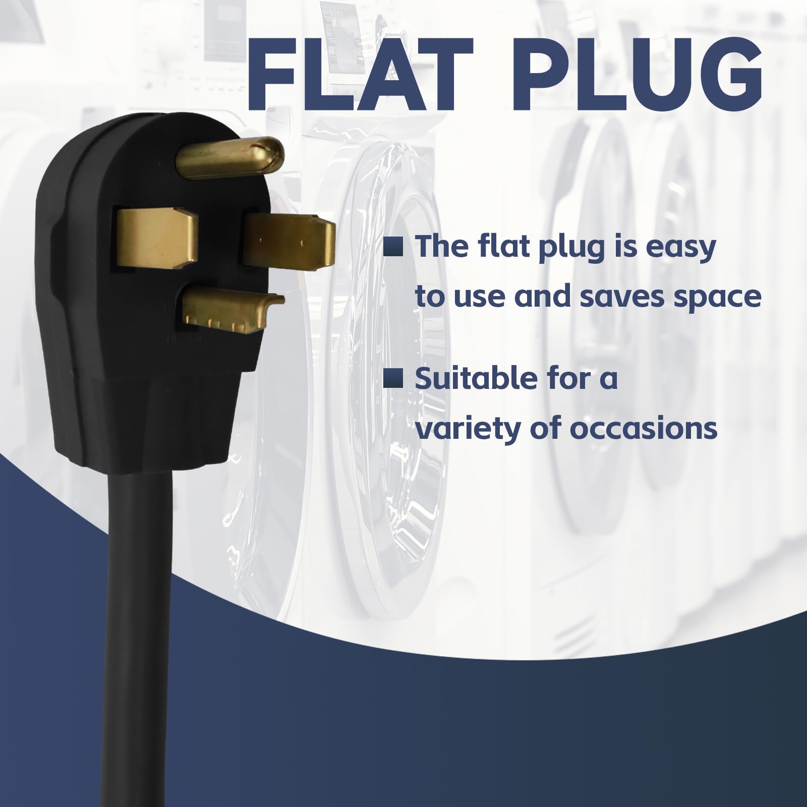 Ep 4 Prong Dryer Cord, 4 Ft 10/4 Srdt, 30Amp Appliance Extension Power Cord, Nema 14 30, Black