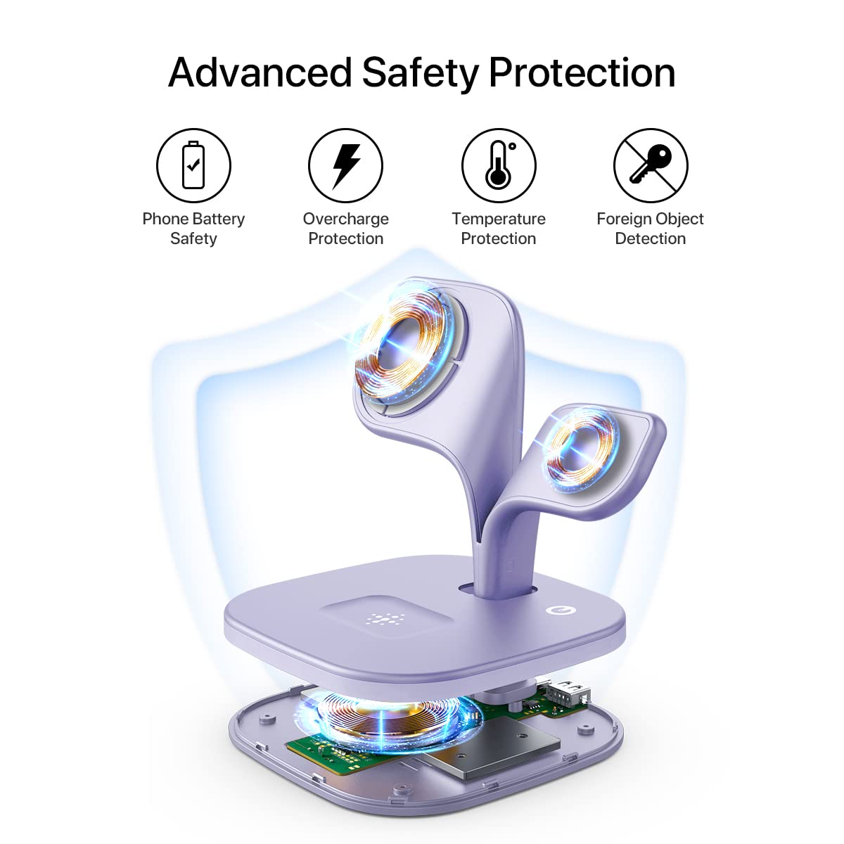 Exw Magnetic Wireless Charger, Charging Station, 5 In 1 Fast Mag Safe Wireless Charger Stand For Iphone 16 15 14,13,12 Pro/Max/M