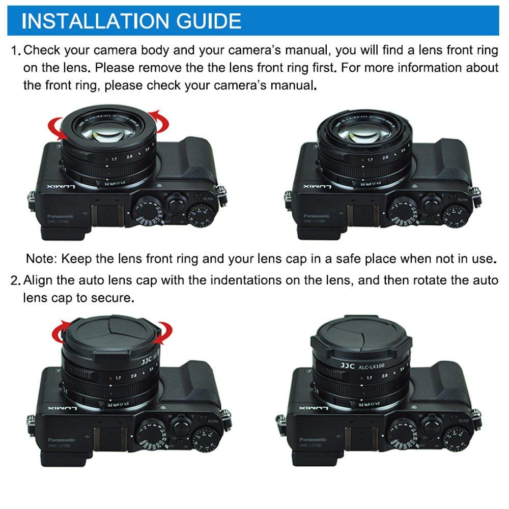 Auto Open And Close Lens Cap Protector For Panasonic Lumix Lx100 Ii (Dc Lx100M2) Dmc Lx100 Leica D Lux (Typ 109) D Lux 7 D Lux 8