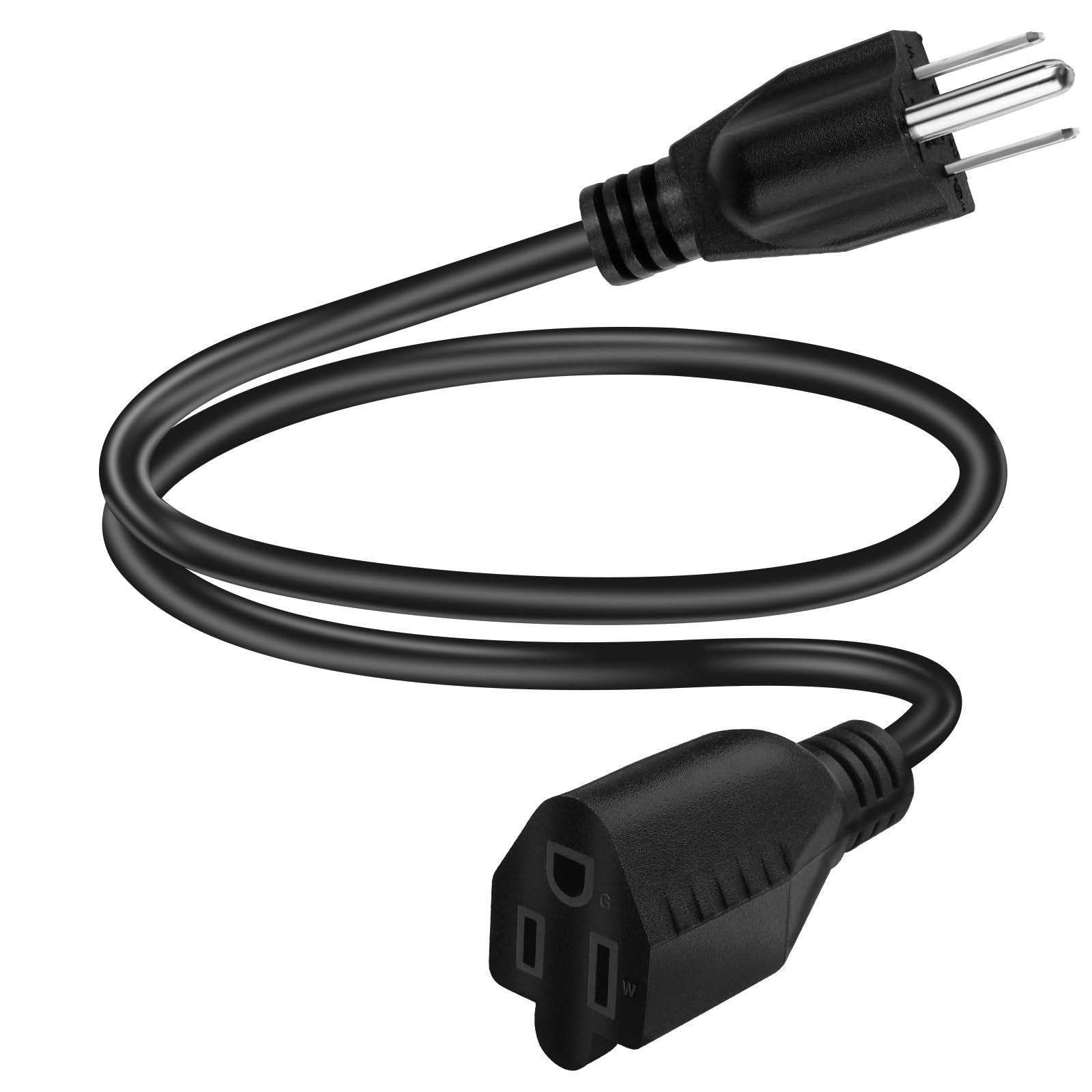 Short Power Extension Cord,16Awg/13A,Outlet Saver, 3 Prong Male Plug To Female Socket Heavy Duty Power Extension Cable (3.3Ft/1M