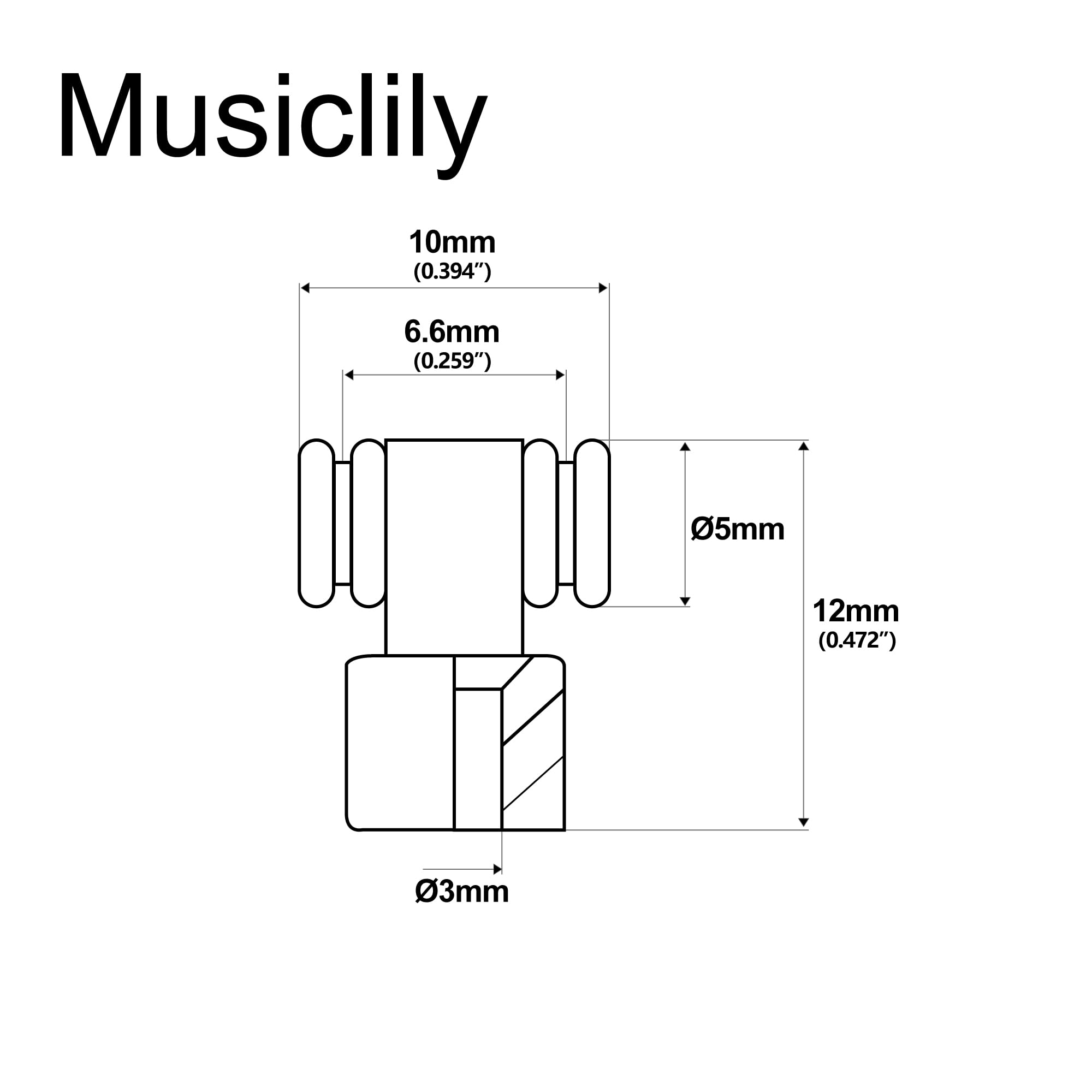 Musiclily Pro Metal Roller String Guides Retainers Trees For Fender Stratocaster/Telecaster Electric Guitar, Chrome (Set Of 2)