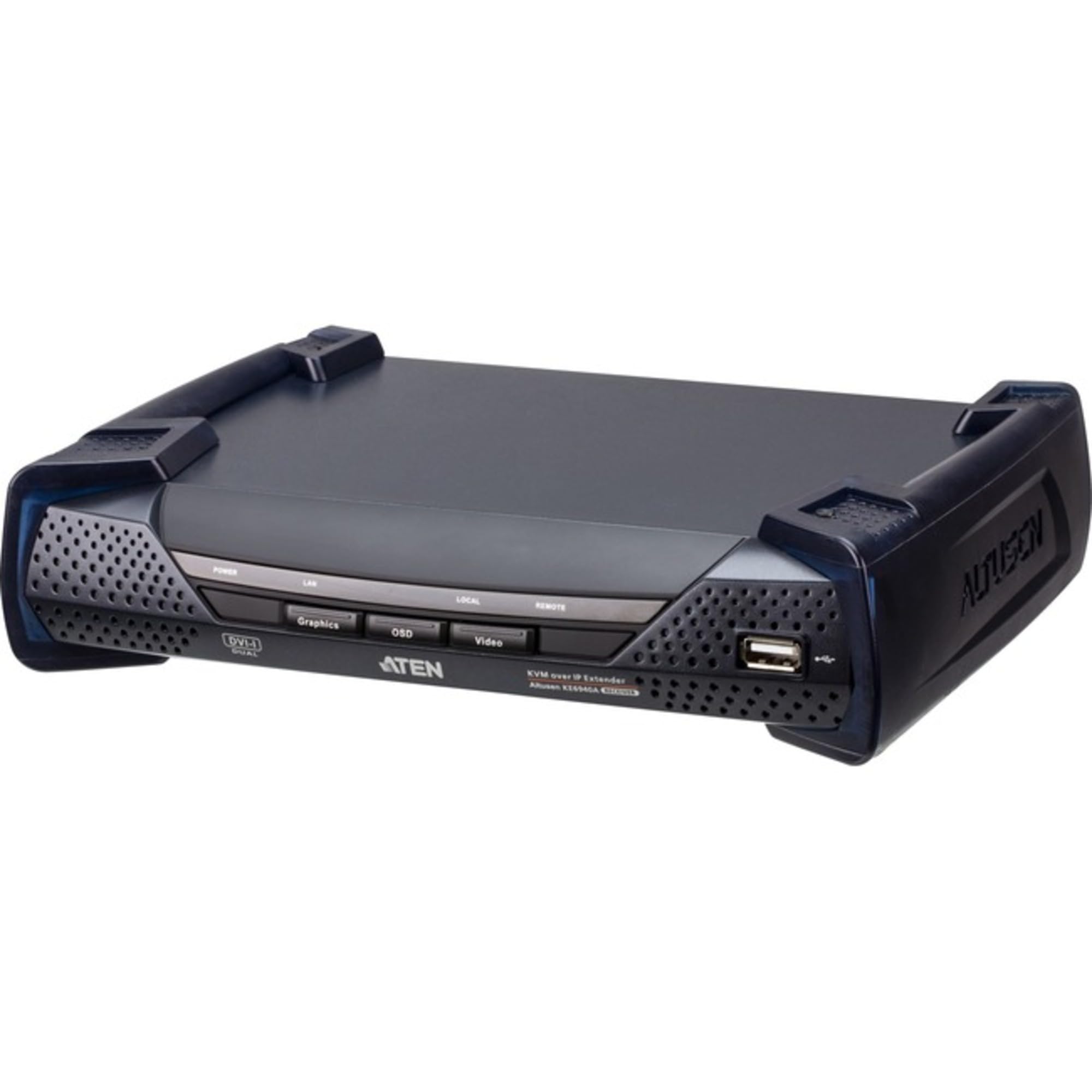 Usb Single Link Dvi-I Dual Display Kvm Over Ip Receiver With Audio & Serial