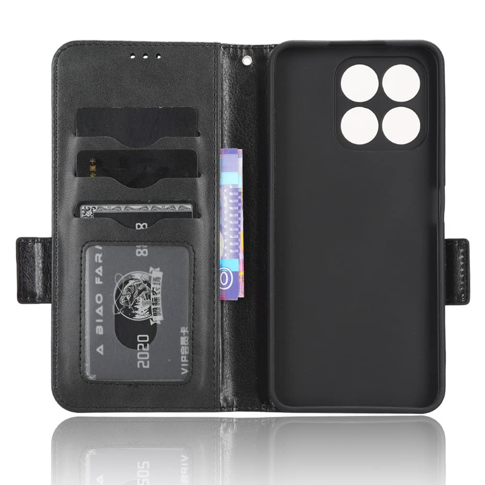 Kukoufey Case For Honor X8A Crt Lx1 Crt Lx2 Crt Lx3 Leather Flip Stand Case Cover,Case For Honor X8A Case Cover Black