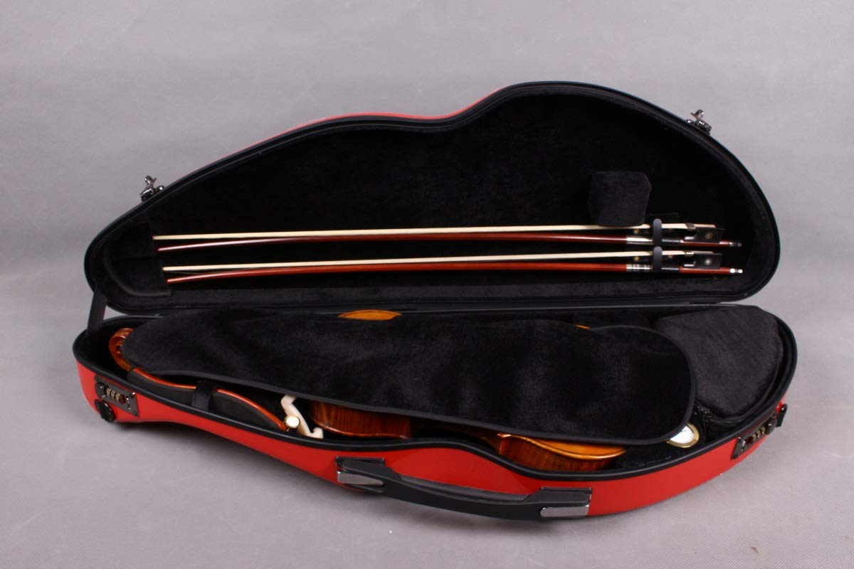 Vetimobato Hard Shell Violin Case 4/4 Full Size Carbon Fiber Violin Case With Back Strap & 2 Bow Holder Violin Box Ca. 1.8Kg Str