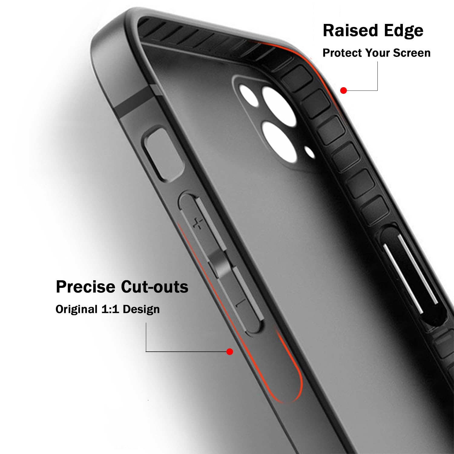 Tenoc Phone Case Compatible With Iphone 14 Plus, Black Case Anti Fingerprint Protective Bumper Matte Cover For 6.7 Inch