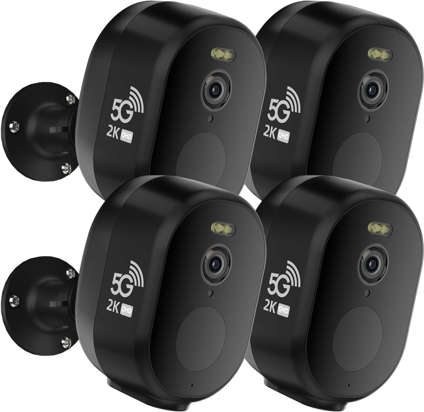 Security Cameras Wireless Outdoor, 2K/3MP QHD Home Security System 4-Cam Kit with 130-Wide View, Night Vision, Spotlight,IP65 Wa