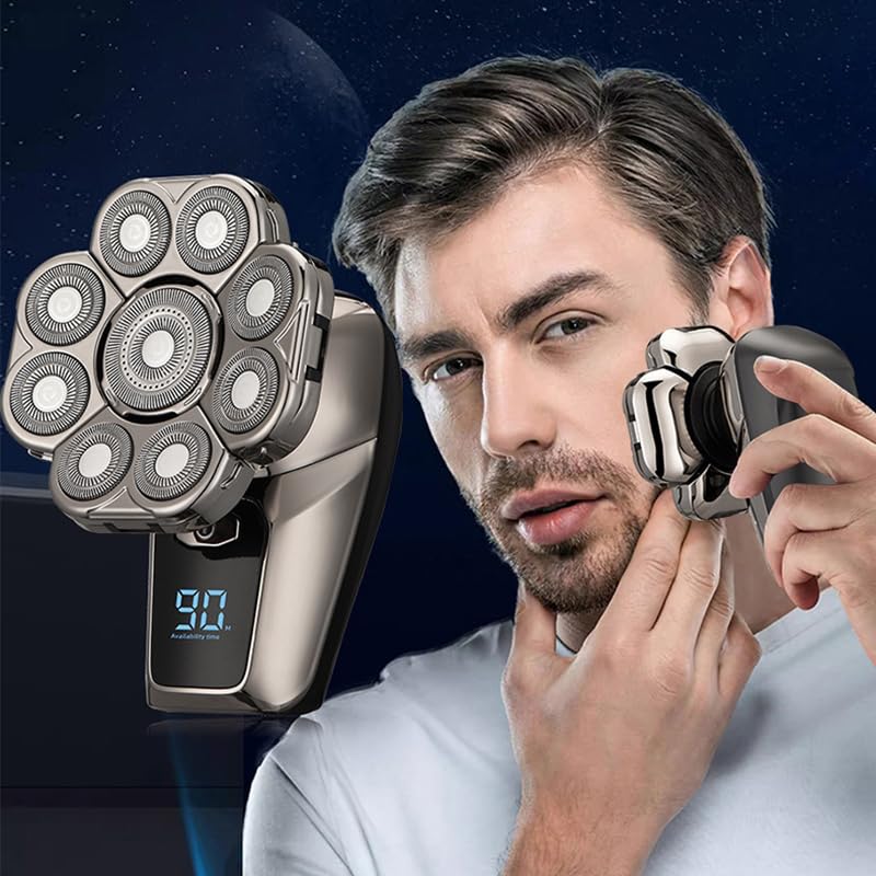 I Clean 9D Head Shavers For Bald Men, 6 In 1 Electric Razor, Waterproof Wet/Dry, Cordless Rechargeable, Led Display