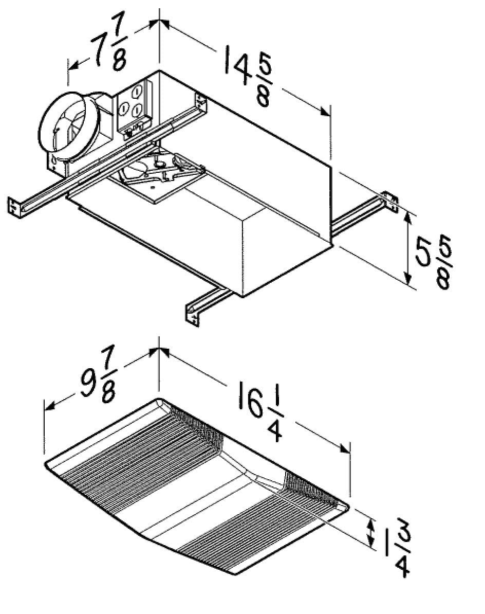 Broan Nutone 668Rp Ceiling Bathroom Exhaust Fan And Light Combo, 100 Watt Incandescent Lighting, 4.0 Sones, 70 Cfm , White