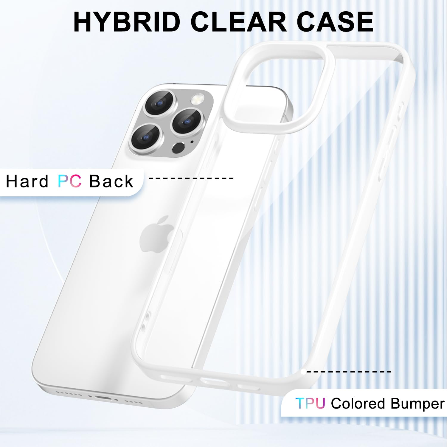 Loeoel For Iphone 16 Pro Case Clear, Transparent Hybrid 16 Pro Phone Case [Hard Plastic & Soft Silicone Bumper] Acrylic Non Yell