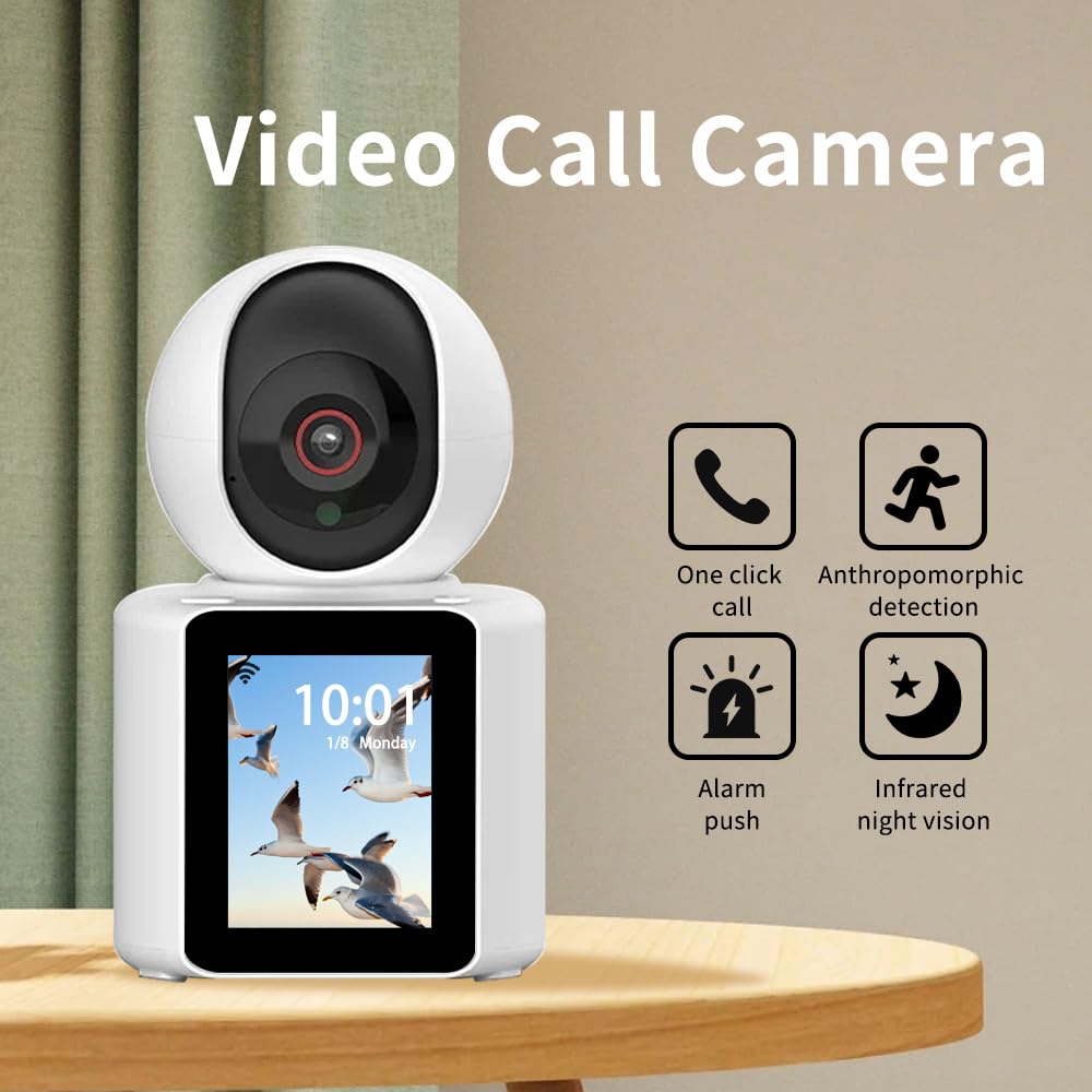Lastcow Two Way Video Calling Camera With 2.8 Inch Hd Screen, 1080P Indoor Home Security Camera, Indoor Home Nanny Camera,Baby/E
