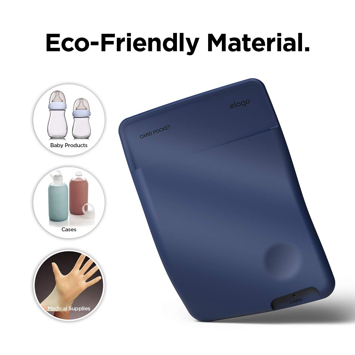 Elago Phone Card Holder - Secure Wallet, Ultra Slim For Back Of Phone, 3M Adhesive Id Iphone, Galaxy And Most Smartphones [Jean