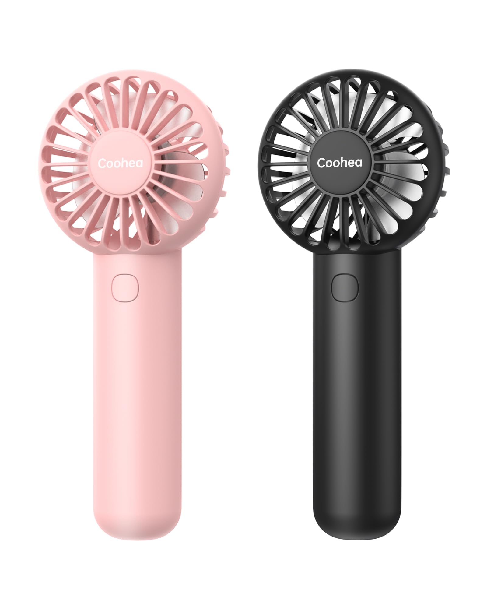 Coohea 2 Pack Handheld Fan Portable Fan For Travel 3 Speeds Powerful Mini Fan Battery Operated Personal Fan Usb Small Fan With B