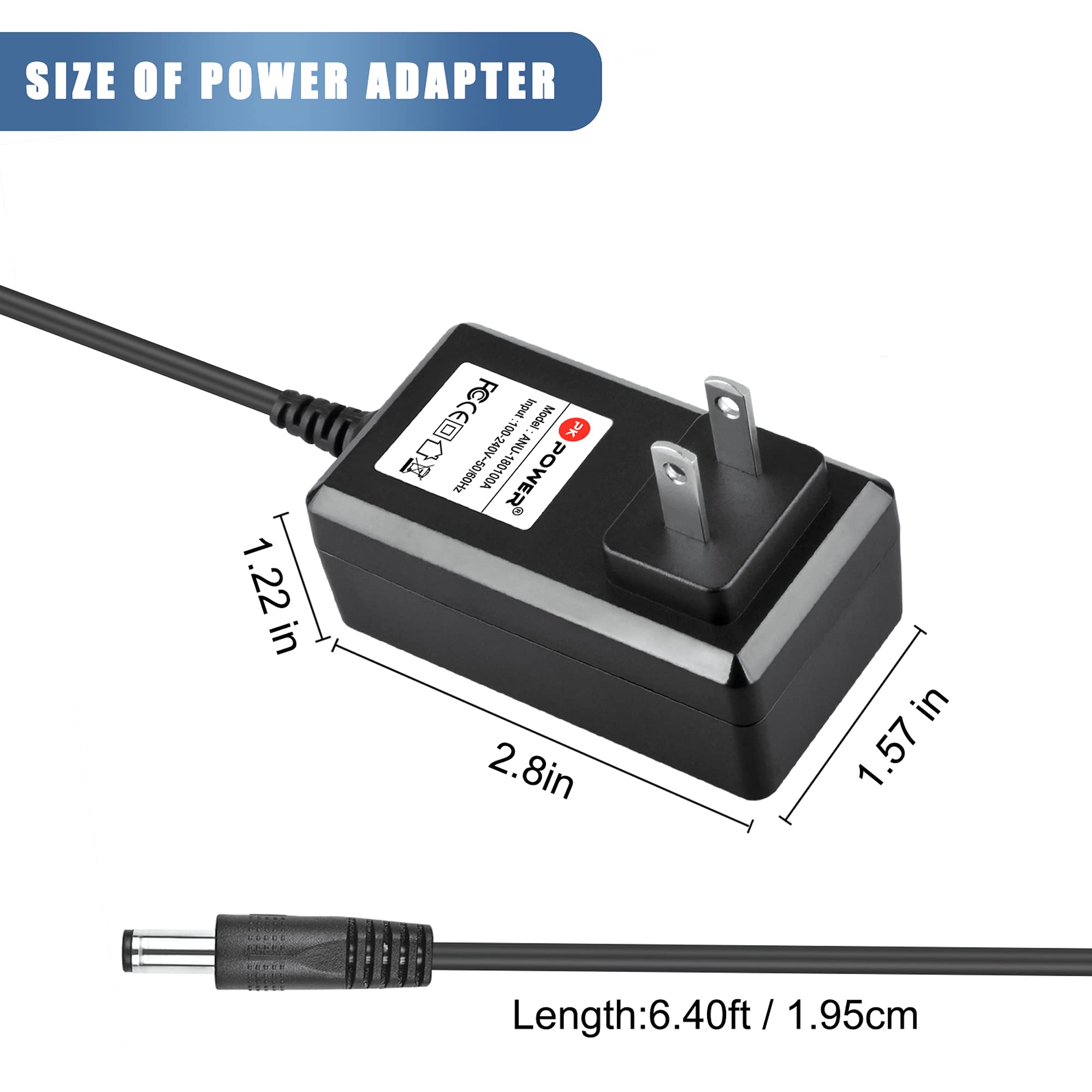 Pkpower Ac Adapter Charger For Yamaha Psr E373 Psr E343 Psr E463 Ypt 260 61 Key Psr Ew300 76 Key, Power Supply For Yamaha Dgx Series Dgx 305 Dgx 520 Dgx 620 Dgx 650