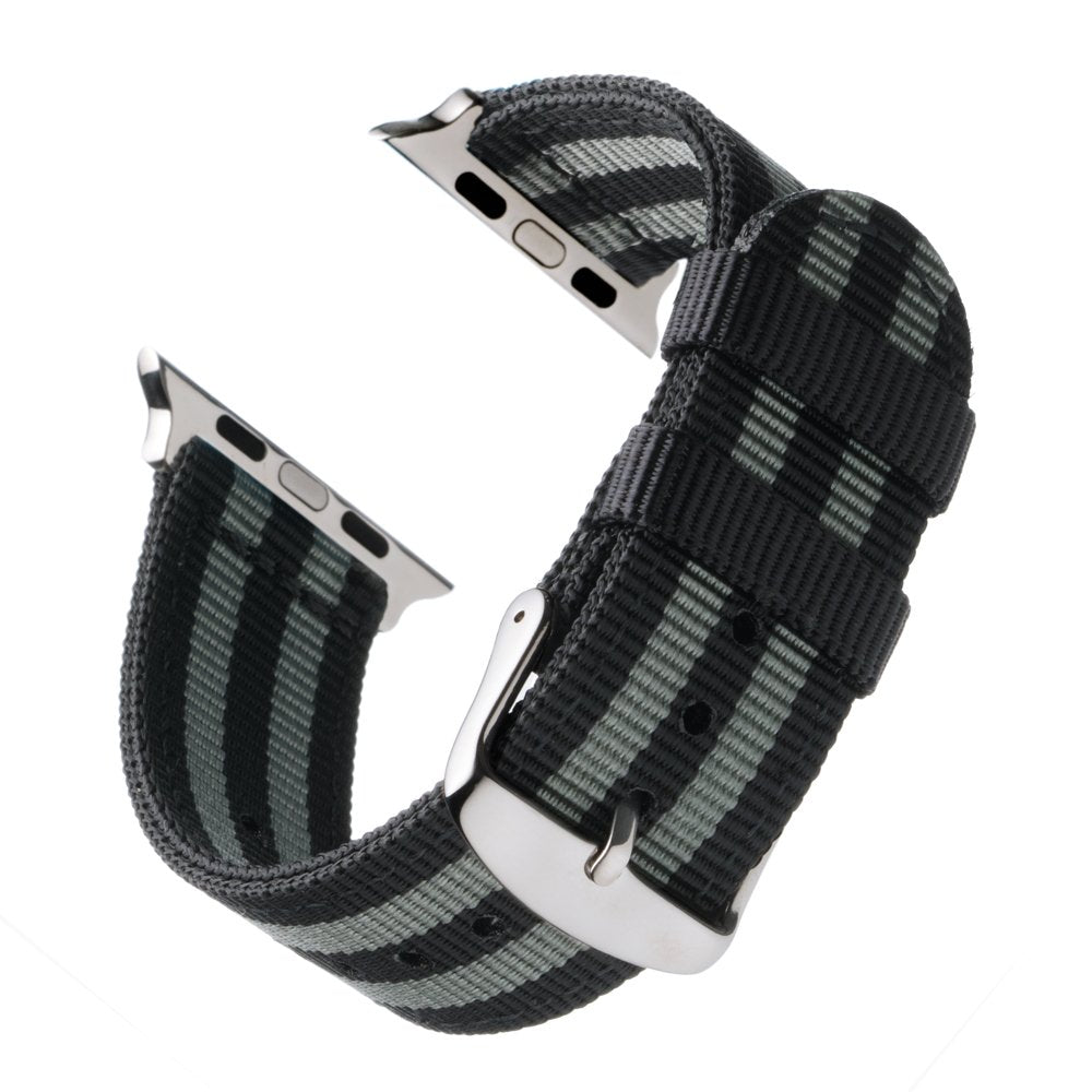 Archer Watch Straps - Premium Nylon Straps For Apple Watch (Black/Gray, Stainless, 44/45/46/49Mm)