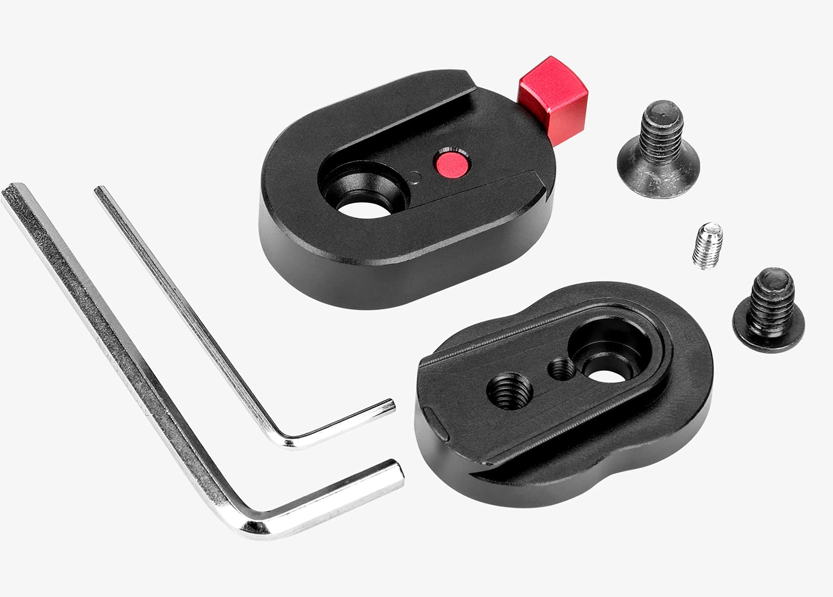 Koolehaoda Mini Quick Release Plate System With 1/4' Screw For Camera Tripod, Gimbal, Monopods,Video Monitors, Magic Arm, Flash Bracket, Stabilizer  (2Packs Pu 30C)