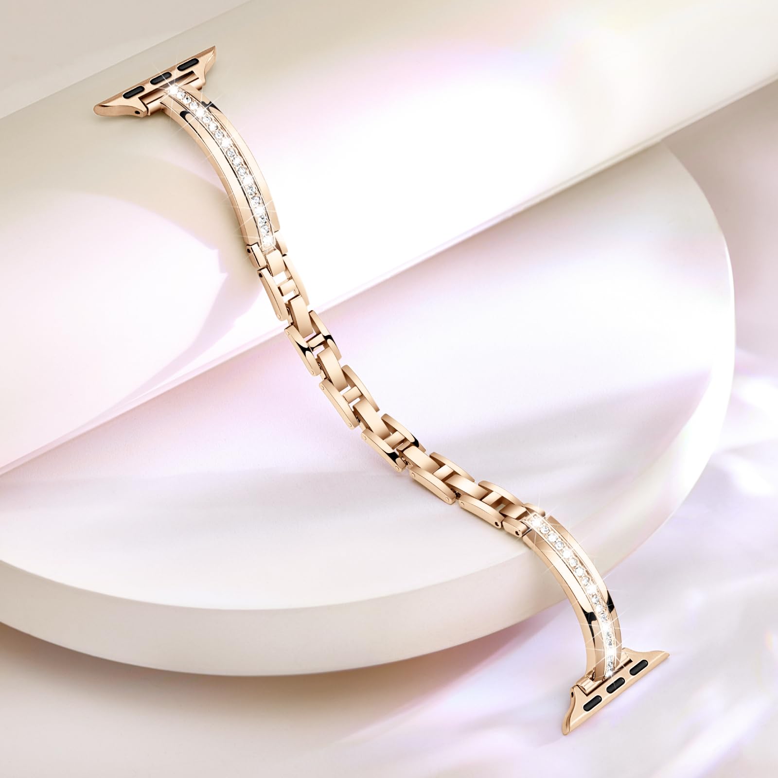 Missair Bands Compatible With Apple Watch Band 38Mm 40Mm 41Mm 42Mm 44Mm 45Mm 46Mm 49Mm For Women Girl, Slim Metal Dressy Jewelry