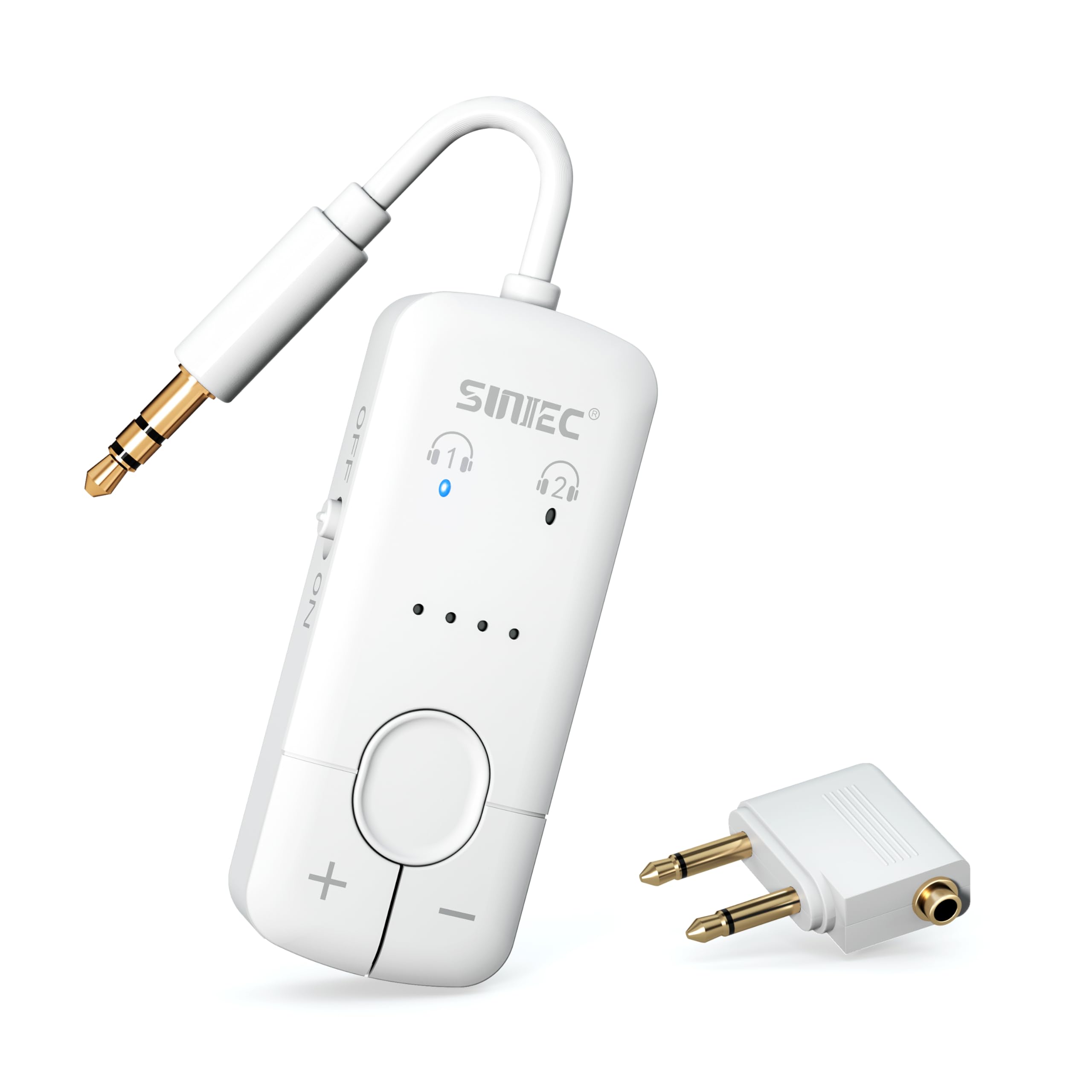 Sunitec Bluetooth Audio Transmitter for Airplane, Supports Audio Sharing to 2 airpods or Wireless Headphones,Wireless Bluetooth 
