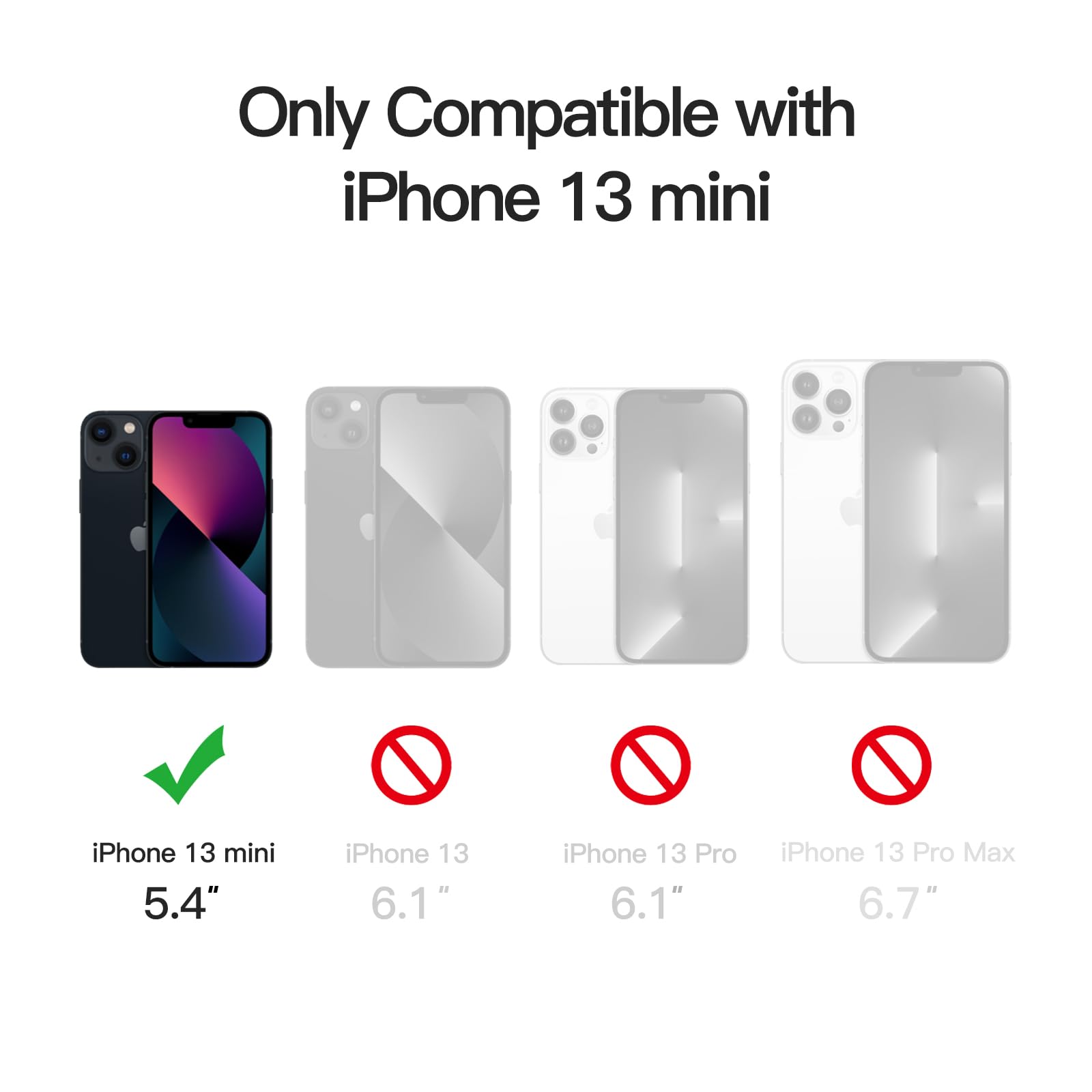 Jetech Magnetic Case For Iphone 13 Mini 5.4 Inch Compatible With Magsafe, Translucent Matte Back Slim Shockproof Phone Cover (Bl