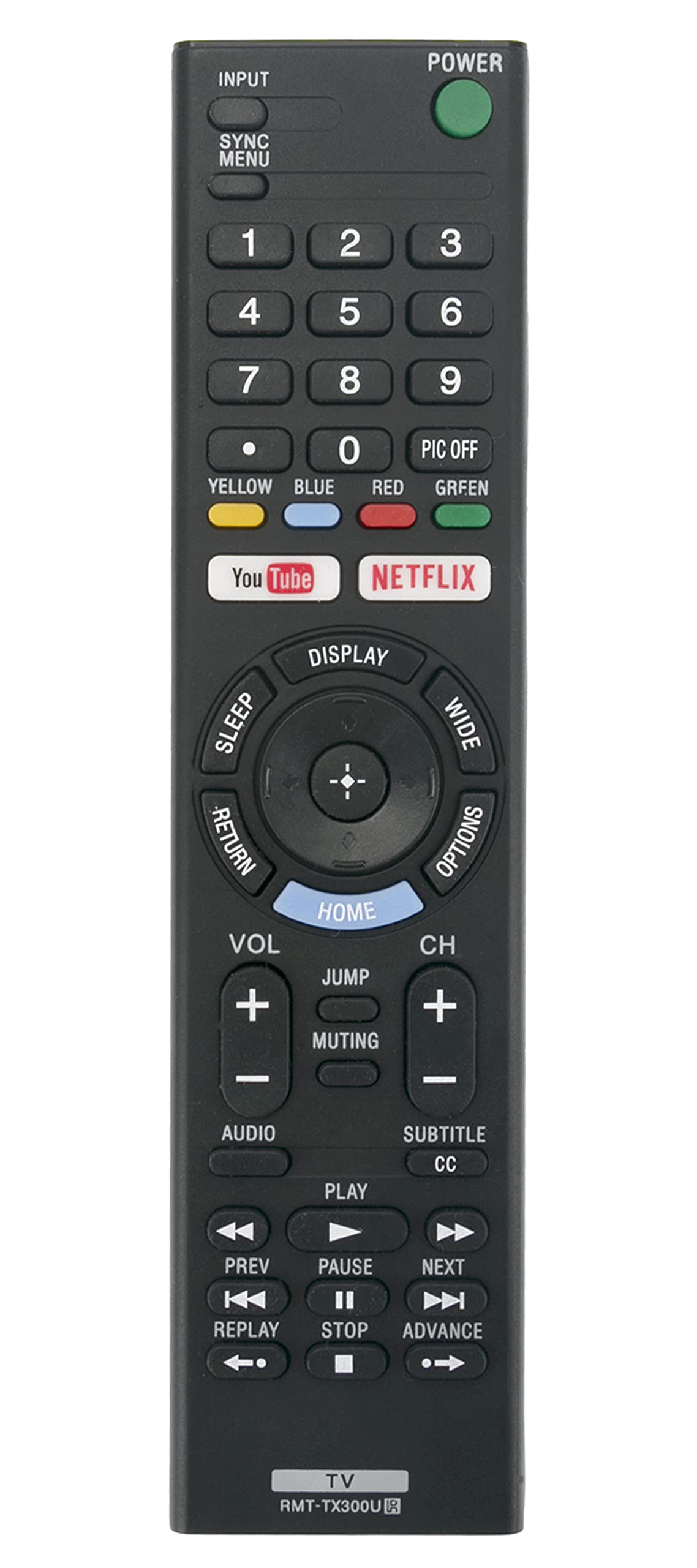 RMT-TX300U Replaced Remote fit for Sony TV KD-49X720E KD-49X700E KD-55X720E KD-55X700E KD-43X720E KD-70X690E KD-60X690E XBR49X800E XBR55X800E XBR43X800E KD50X690E XBR-49X800E
