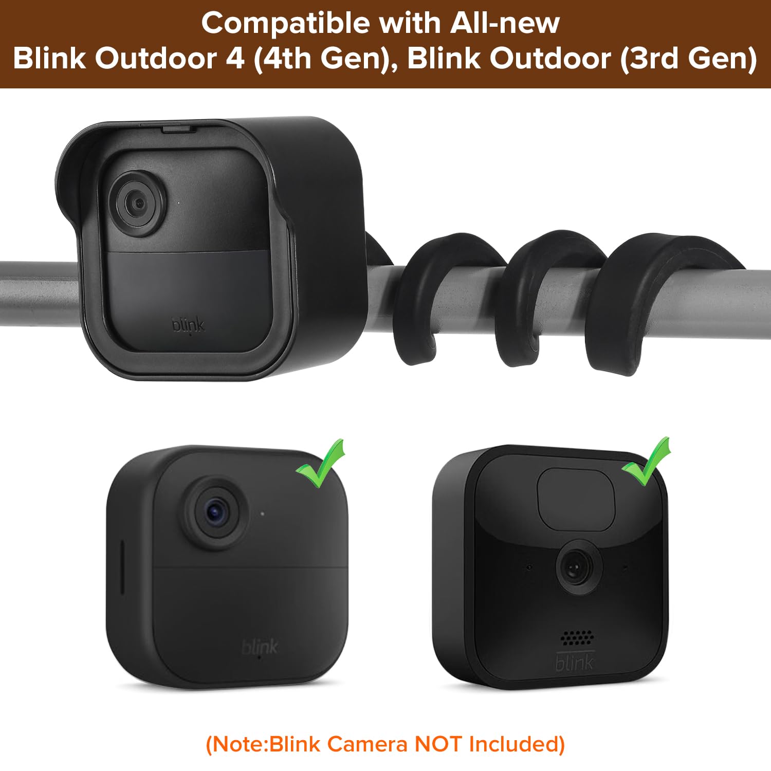 Delilyn Flexible Twist Mount For All New Blink Outdoor 4 (4Th Gen) & Blink Outdoor (3Rd Gen), Weatherproof Protective Housing Wi