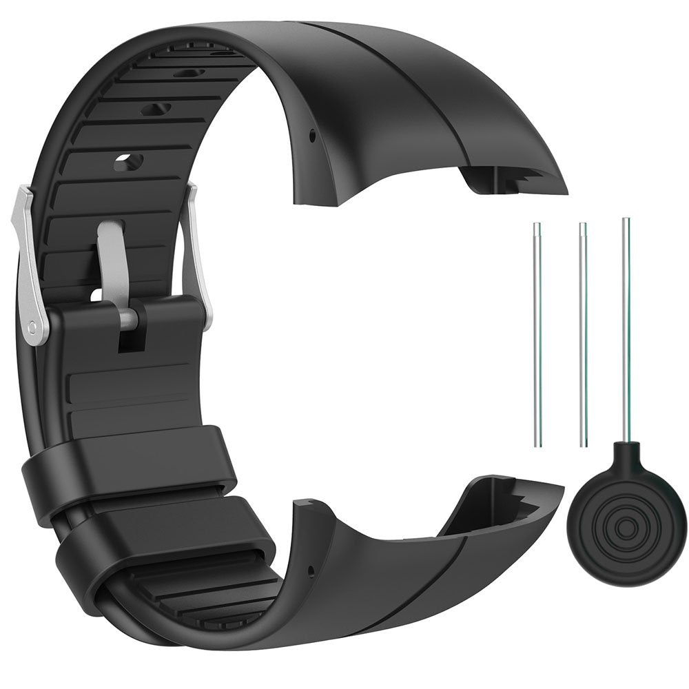 Qghxo Band For Polar M400/M430, Soft Adjustable Silicone Replacement Wrist Watch Band For Polar M400/M430 Watch (Black)